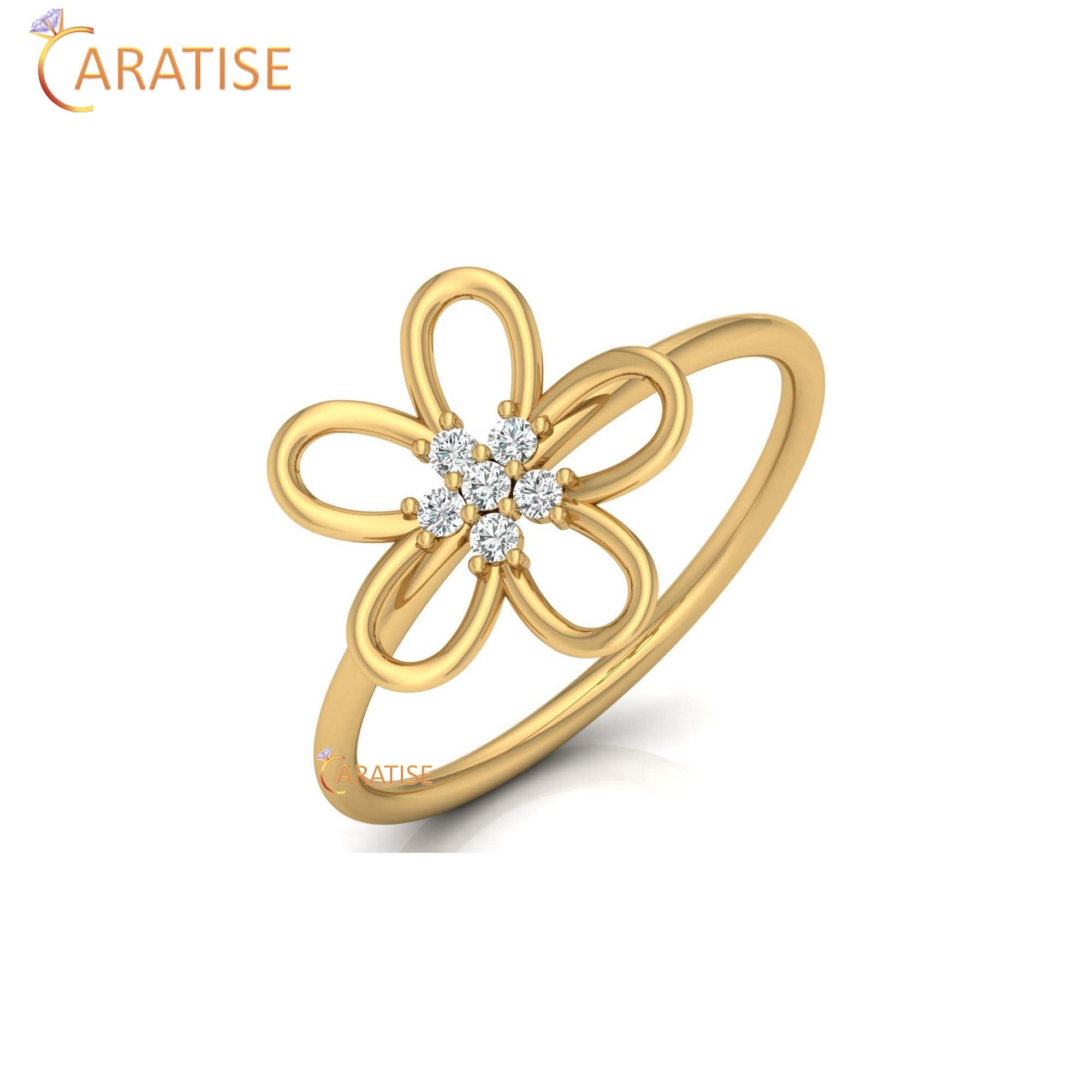 0.08 TDW Round Cut Minimalist Women's Diamond Ring