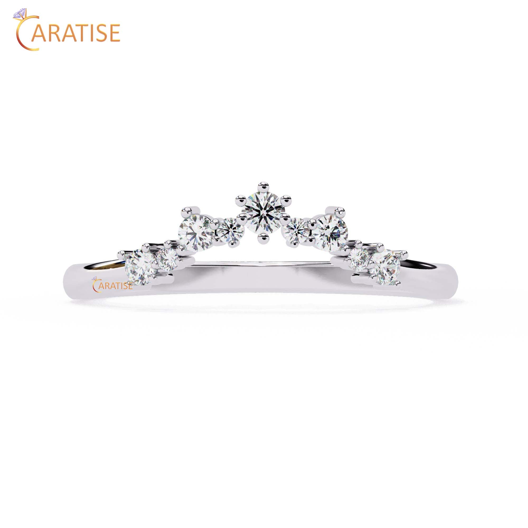 0.383 TDW Round Cut Diamond Women's Minimalist Ring