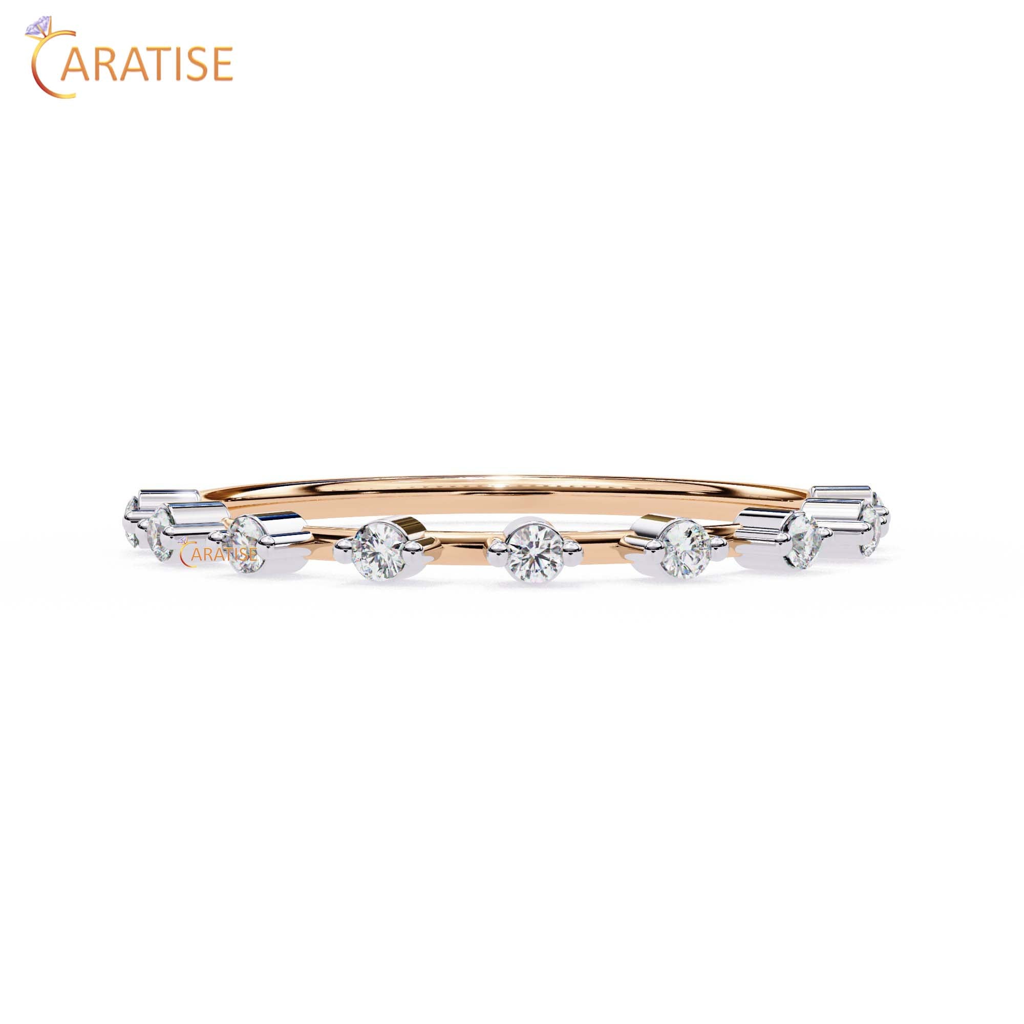 0.21 TDW Round Cut Diamond Women's Minimalist Ring