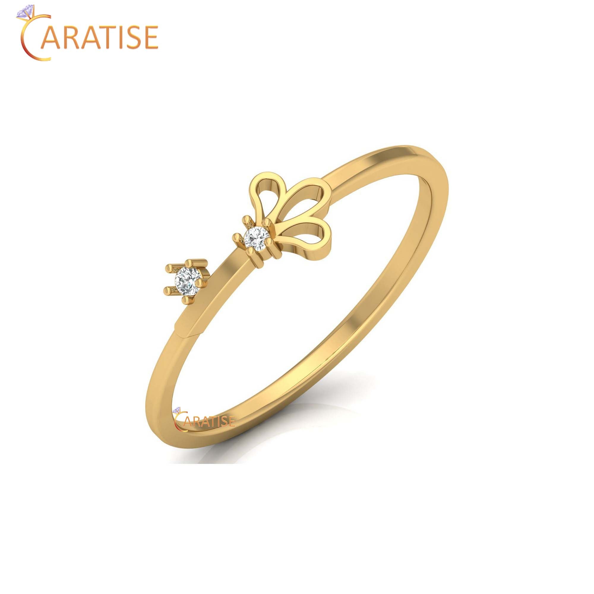 0.021 TDW Round Cut Minimalist Women's Diamond Ring