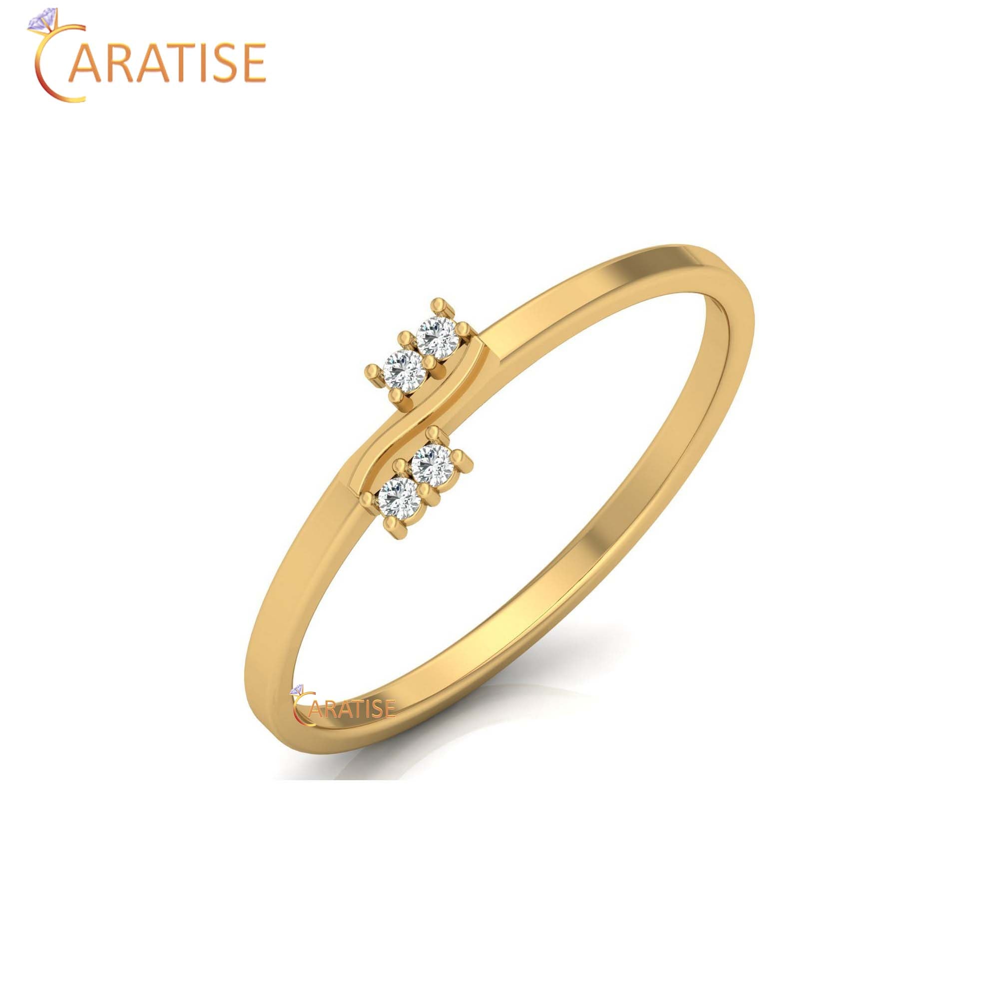 0.033 TDW Round Cut Minimalist Women's Diamond Ring