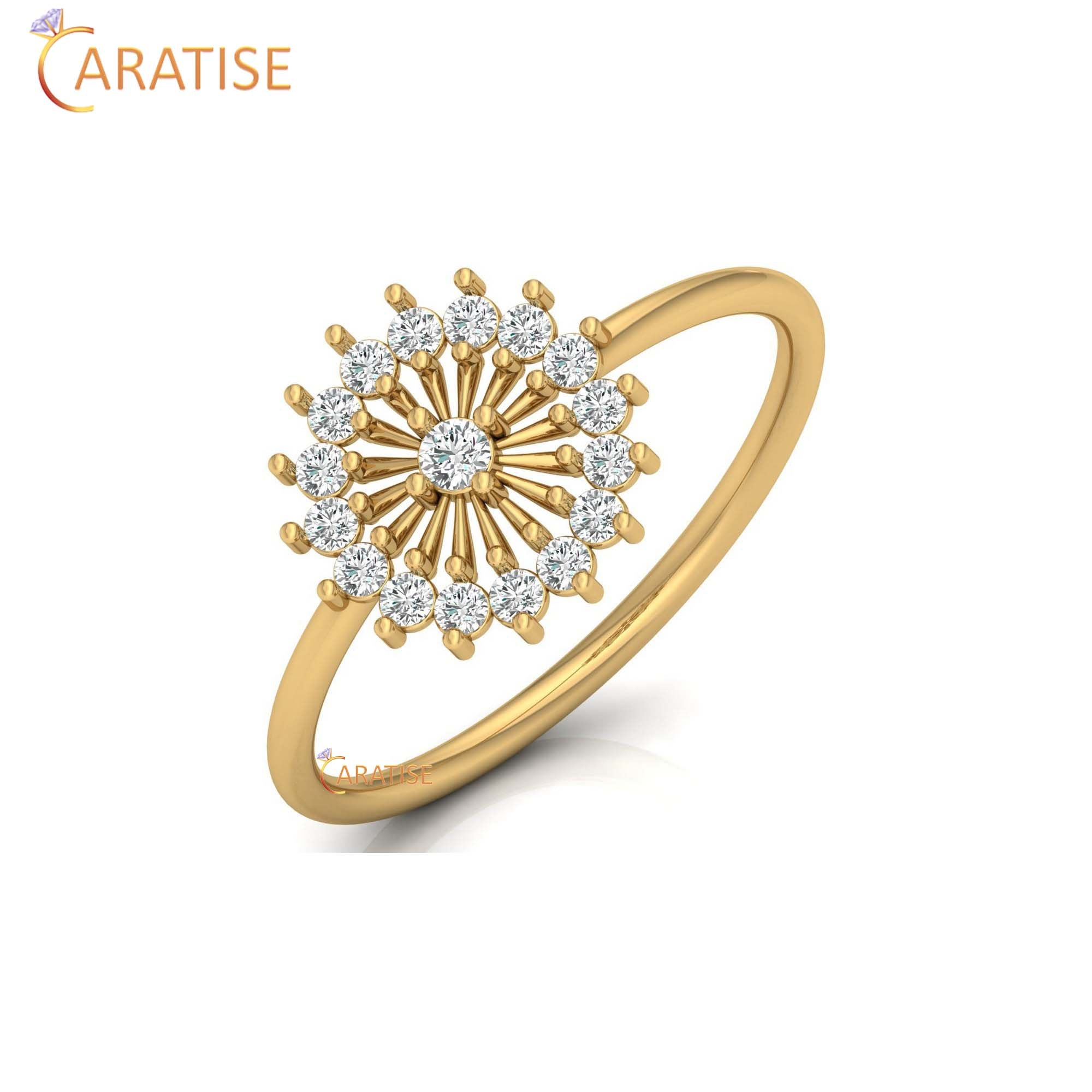 0.23 TDW Round Cut Women's Minimalist Diamond Ring