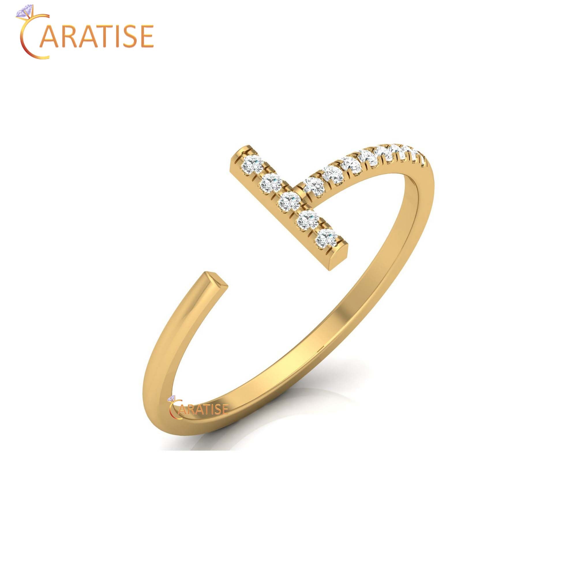 0.08 TDW Round Cut Minimalist Women's Diamond Ring