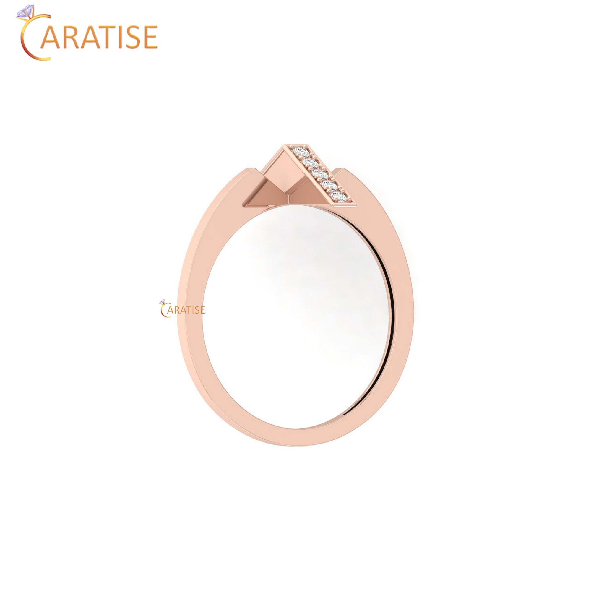 0.08 TDW Round Cut Minimalist Women's Diamond Ring