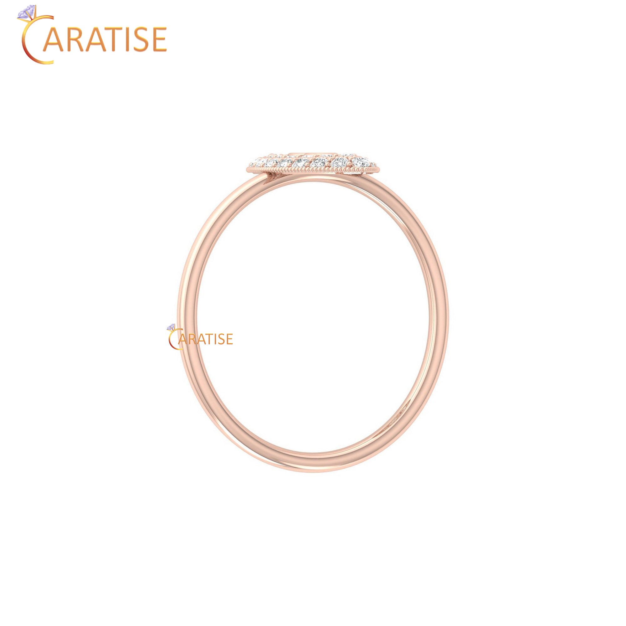 0.24 TDW Round Cut Women's Minimalist Diamond Ring