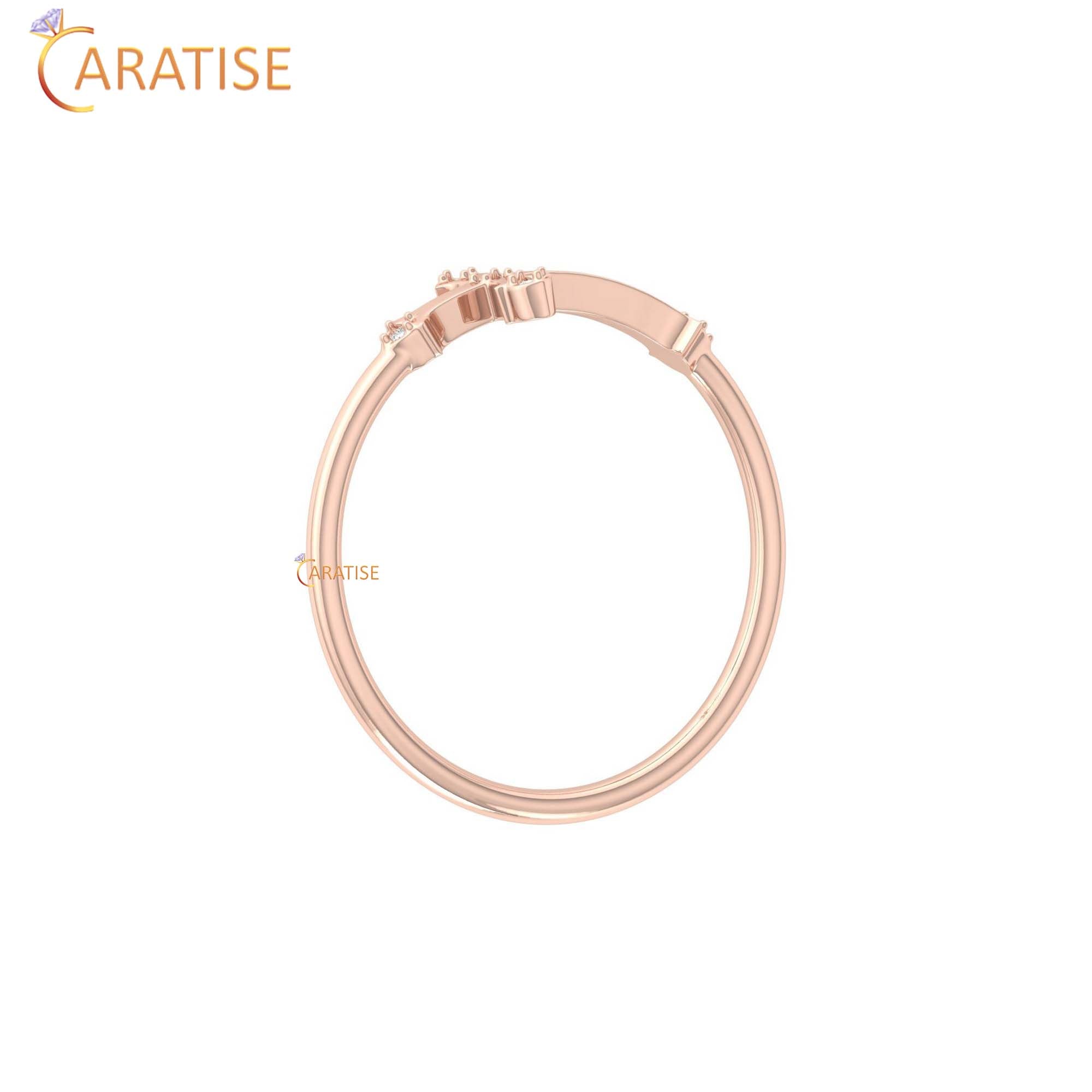 0.02 TDW Round Cut Minimalist Women's Diamond Ring