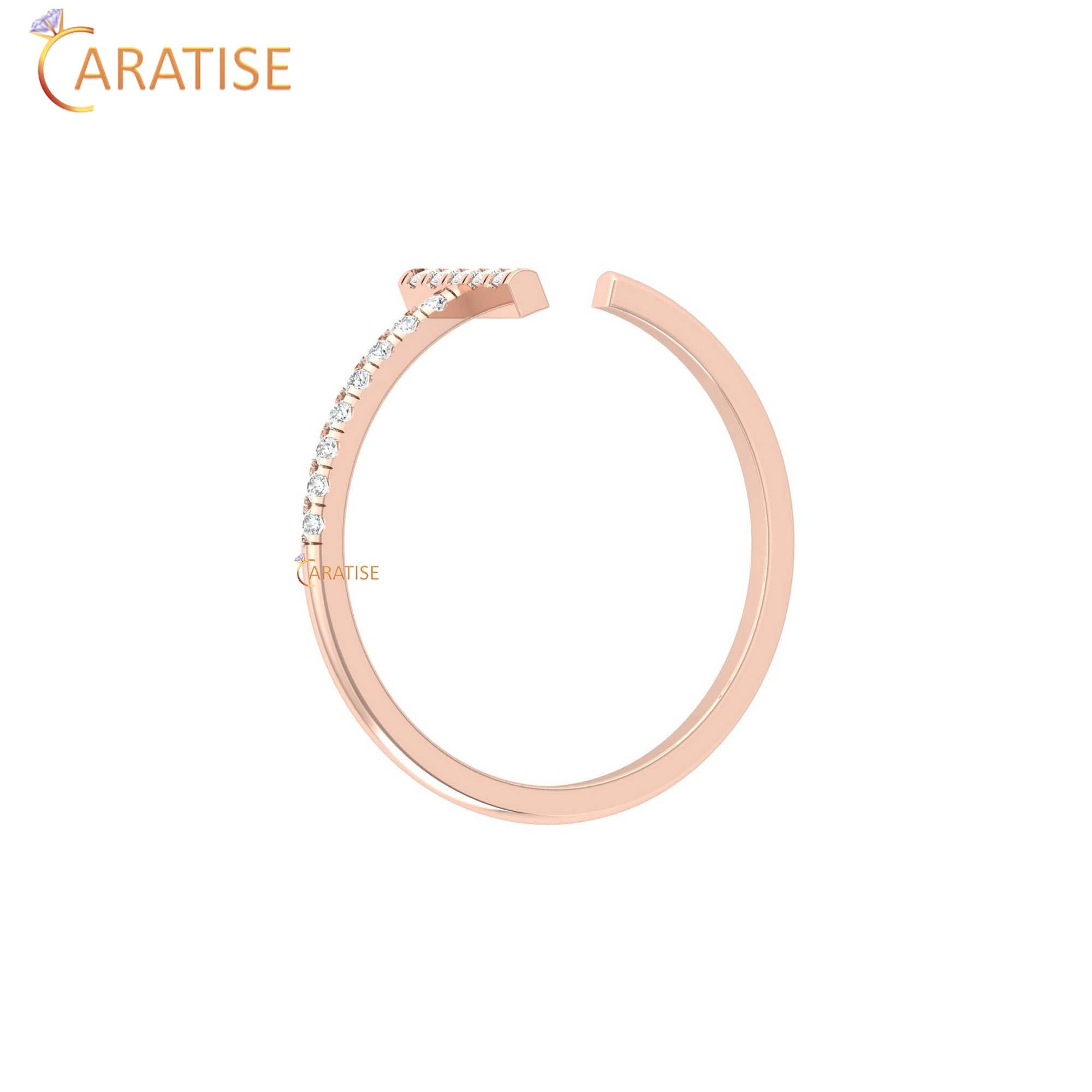 0.08 TDW Round Cut Minimalist Women's Diamond Ring