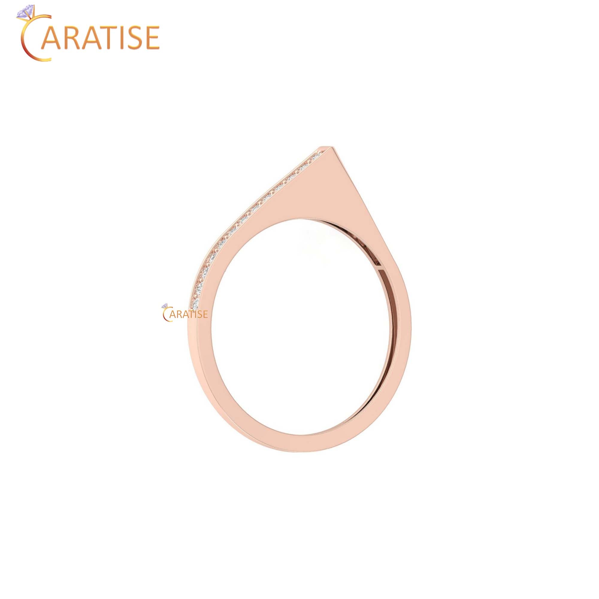 0.12 TDW Round Cut Minimalist Women's Diamond Ring
