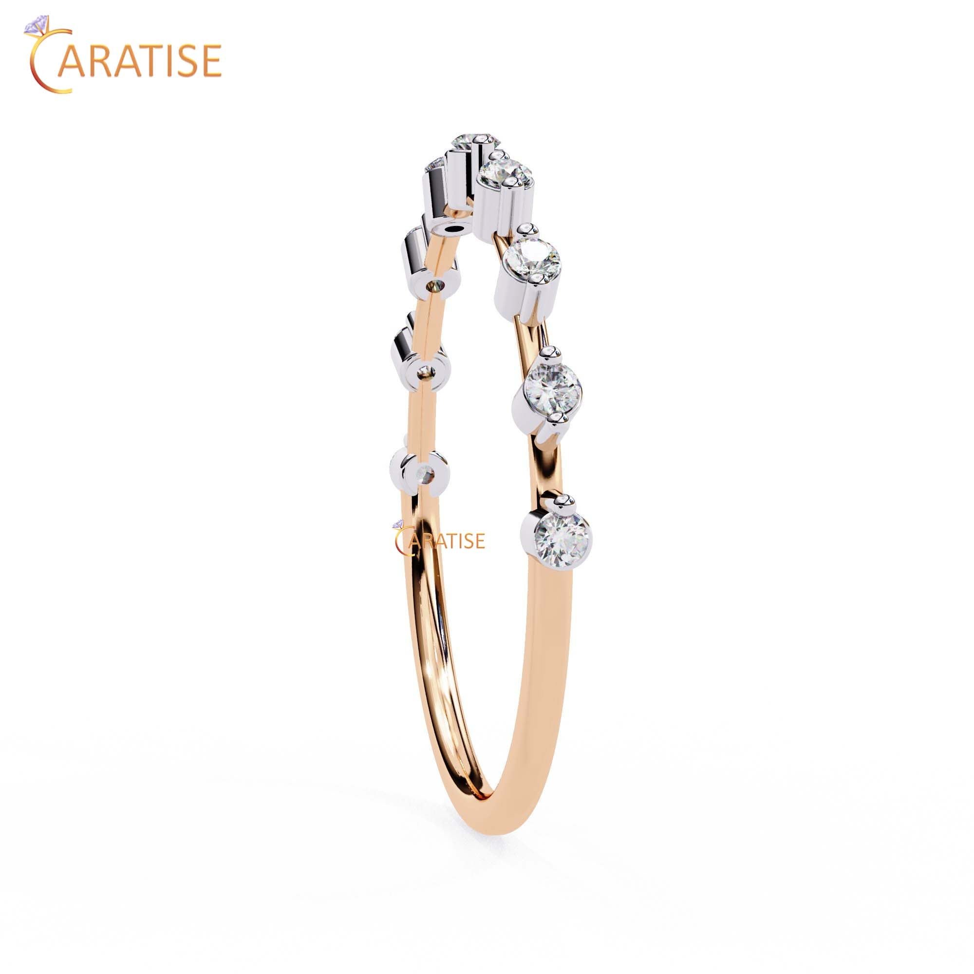 0.21 TDW Round Cut Diamond Women's Minimalist Ring