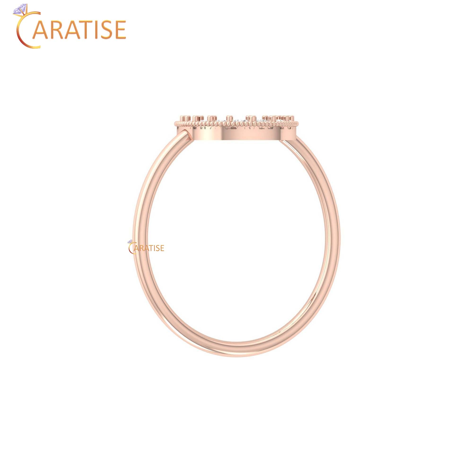 0.07 TDW Round Cut Women's Minimalist Diamond Ring