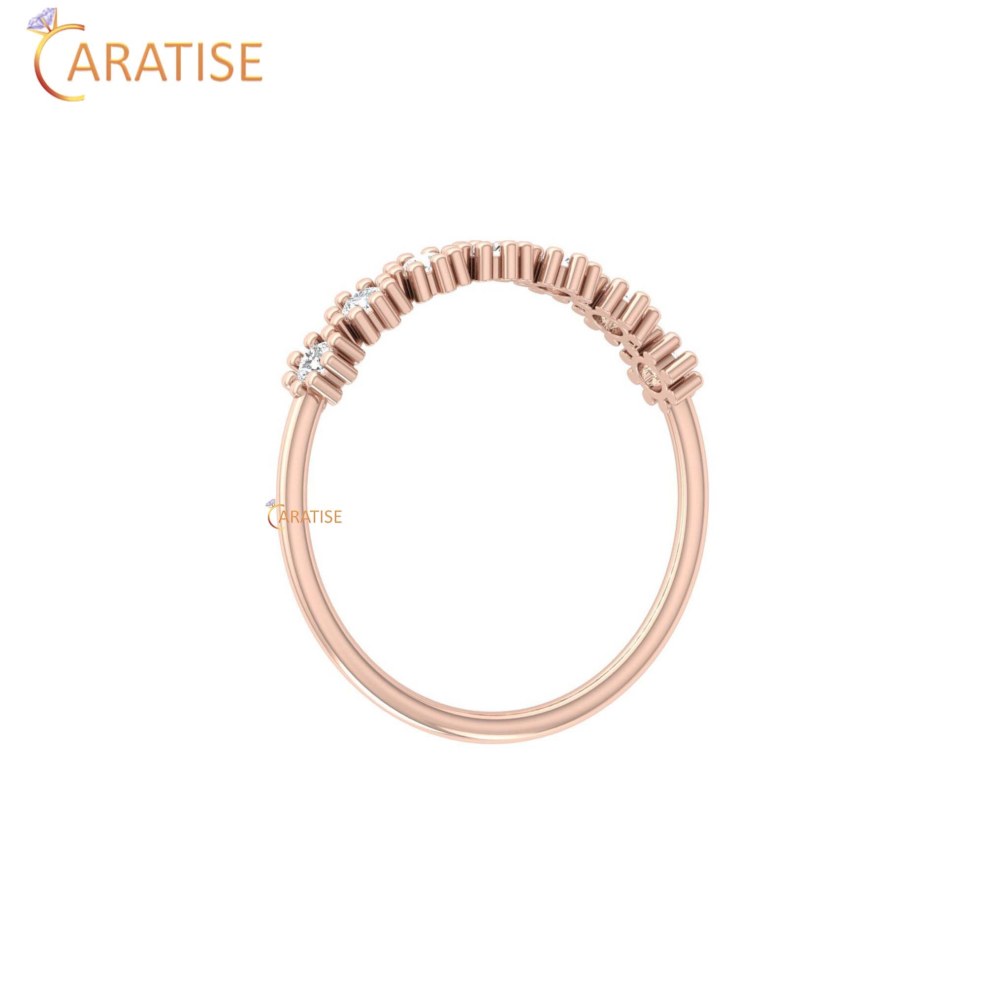 0.21 TDW Round Cut Minimalist Women's Diamond Ring