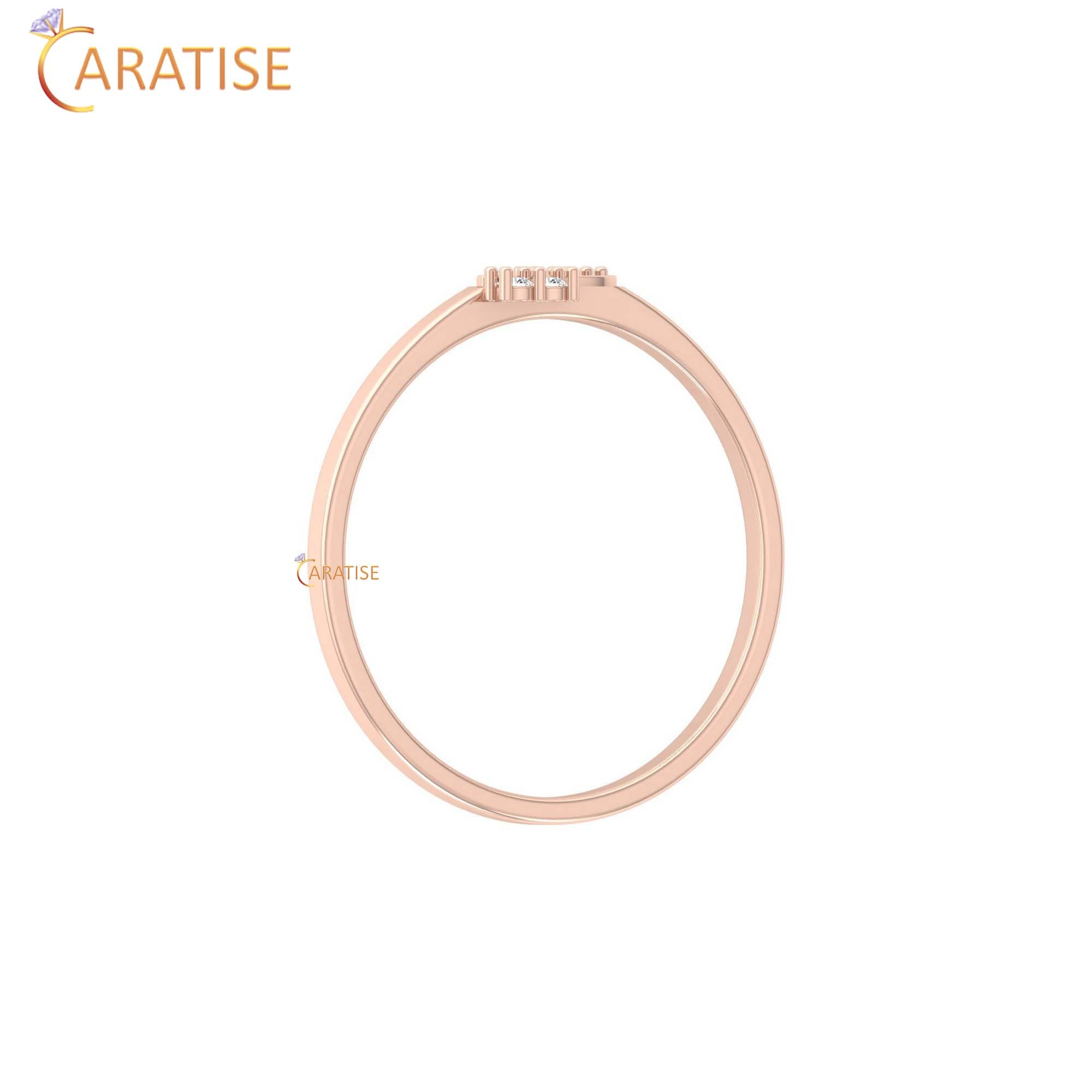 0.033 TDW Round Cut Minimalist Women's Diamond Ring