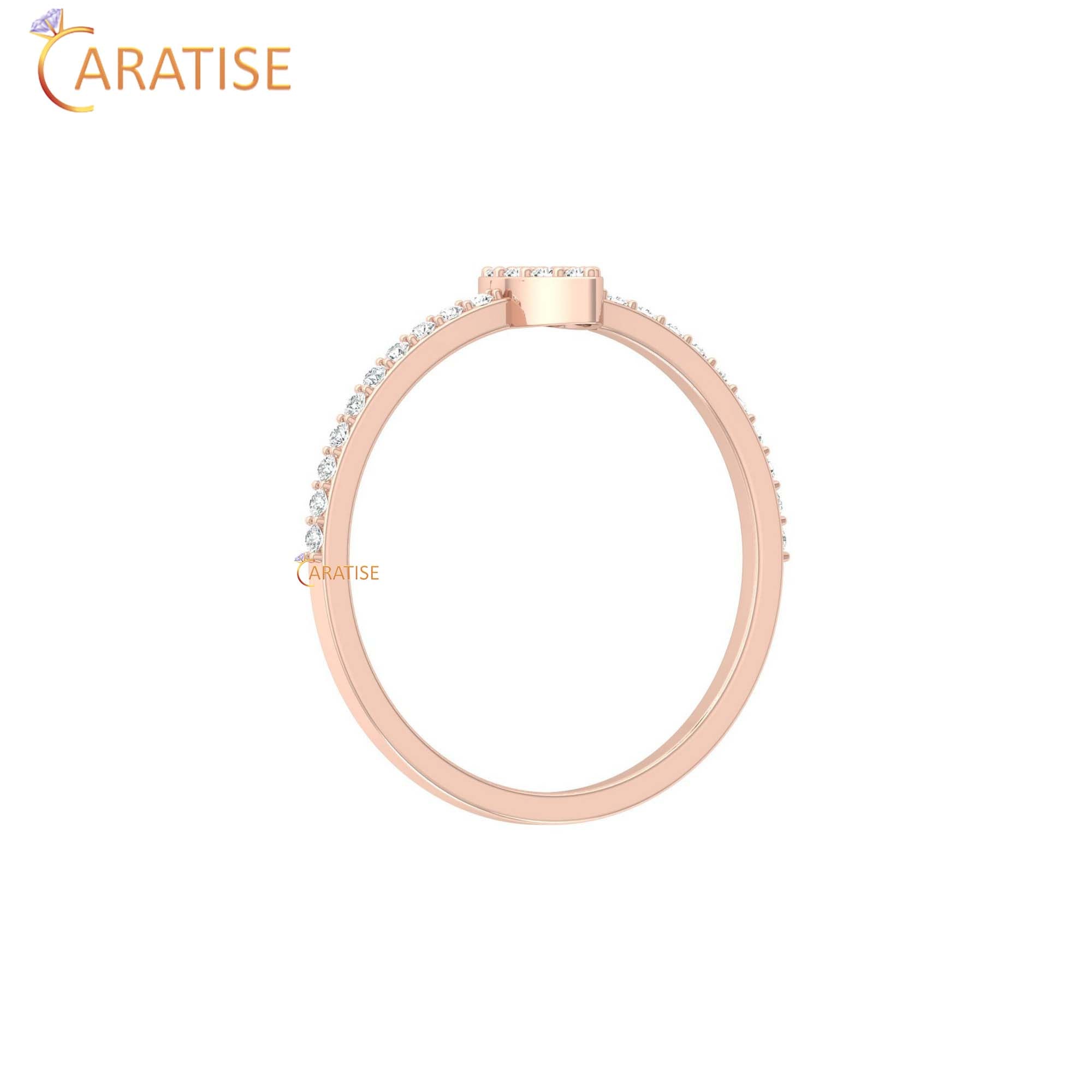0.18 TDW Round Cut Minimalist Diamond Ring