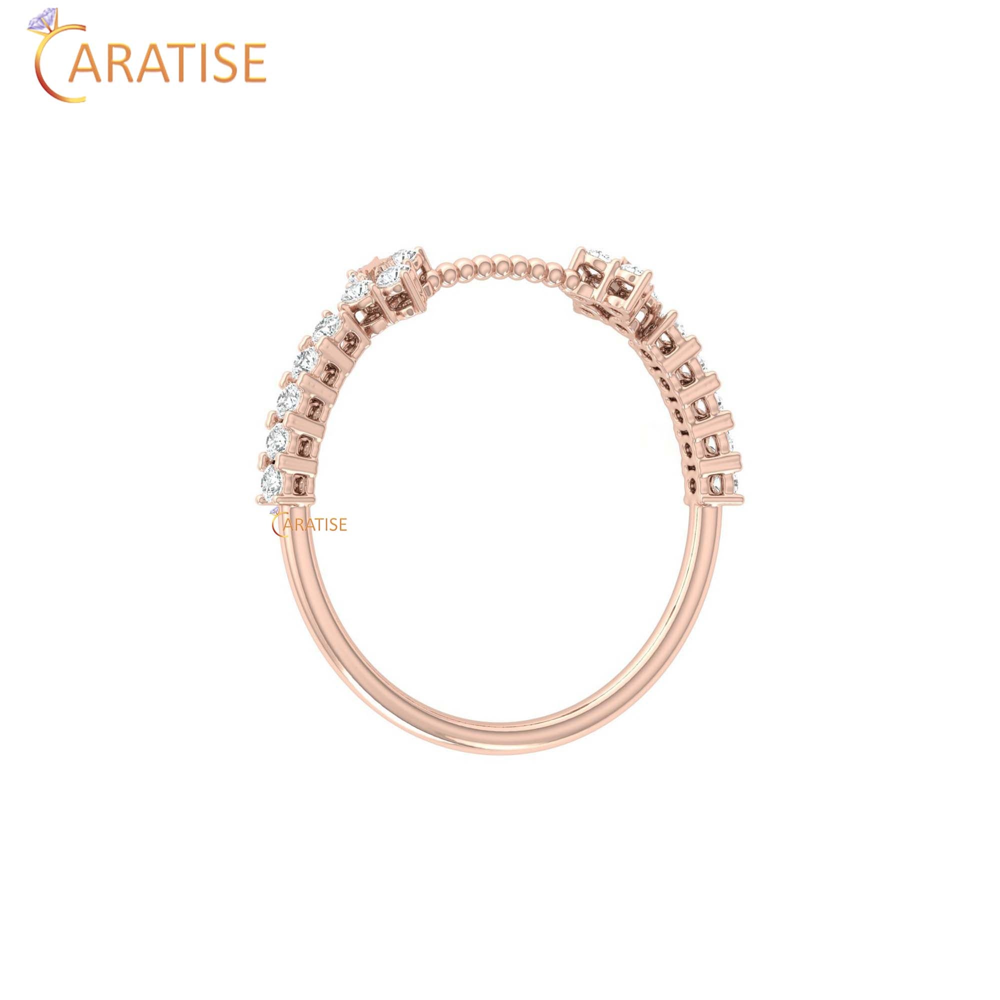 0.23 TDW Round Cut Minimalist Women's Diamond Ring