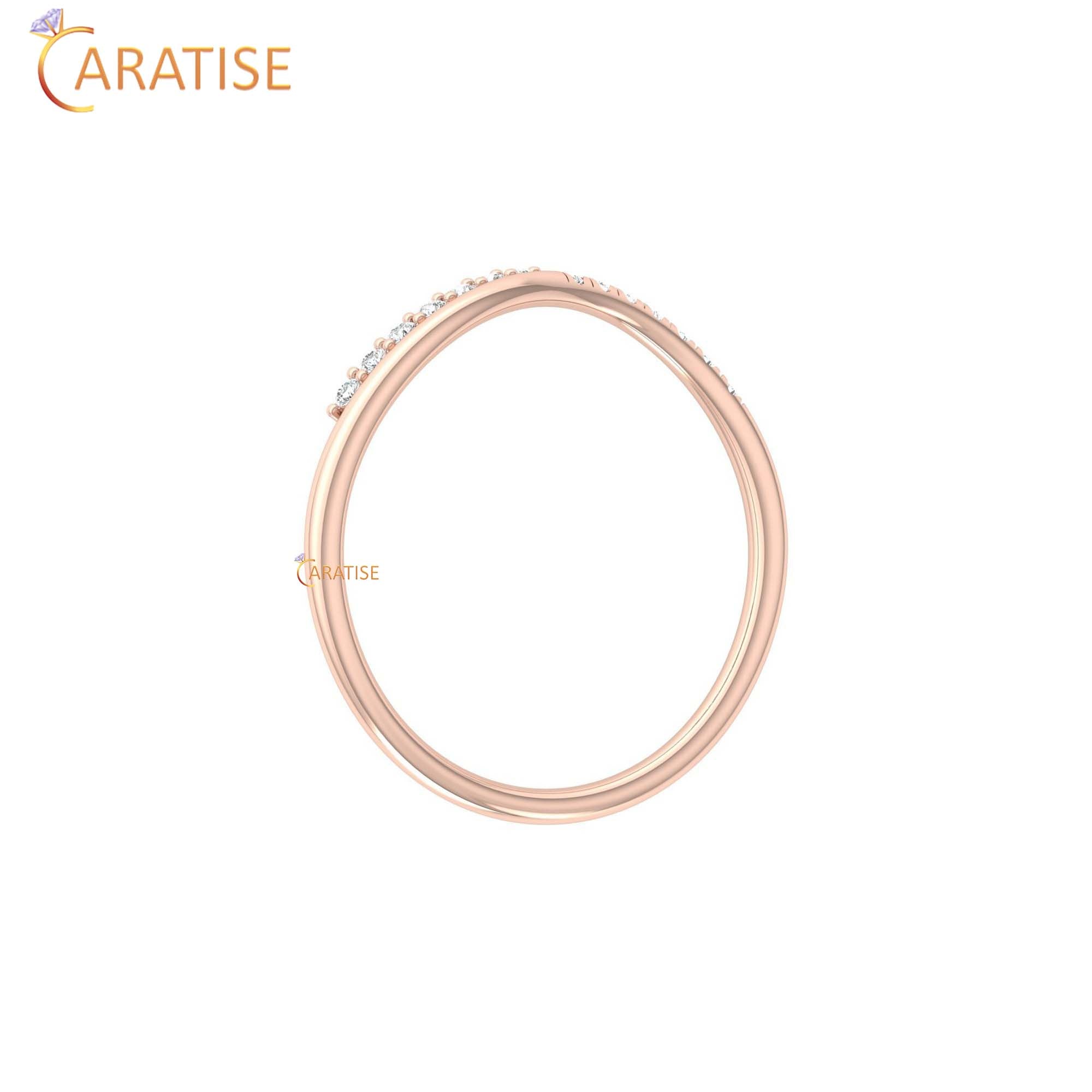 0.07 TDW Round Cut Minimalist Women's Diamond Ring