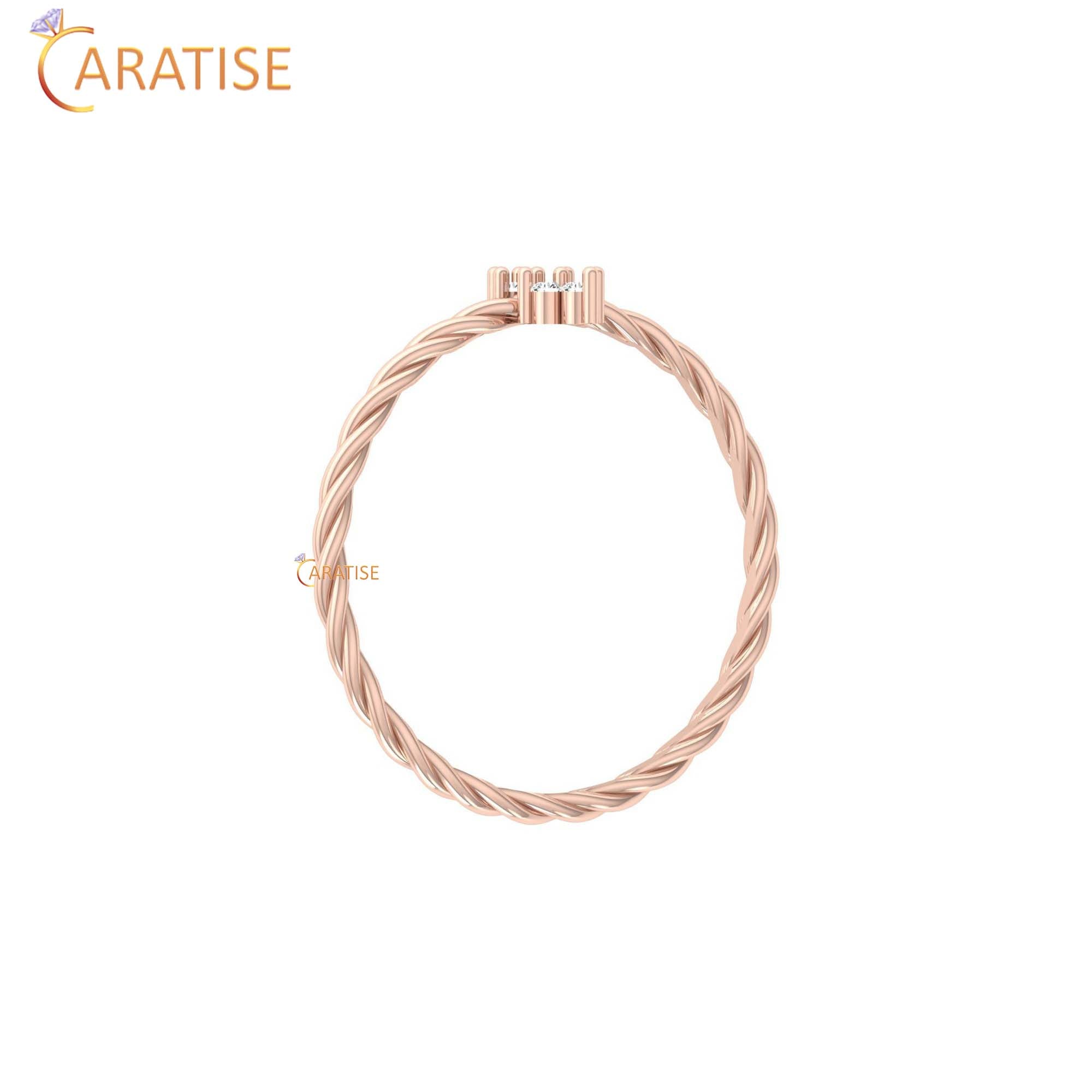 0.05 TDW Round Cut Minimalist Women's Diamond Ring