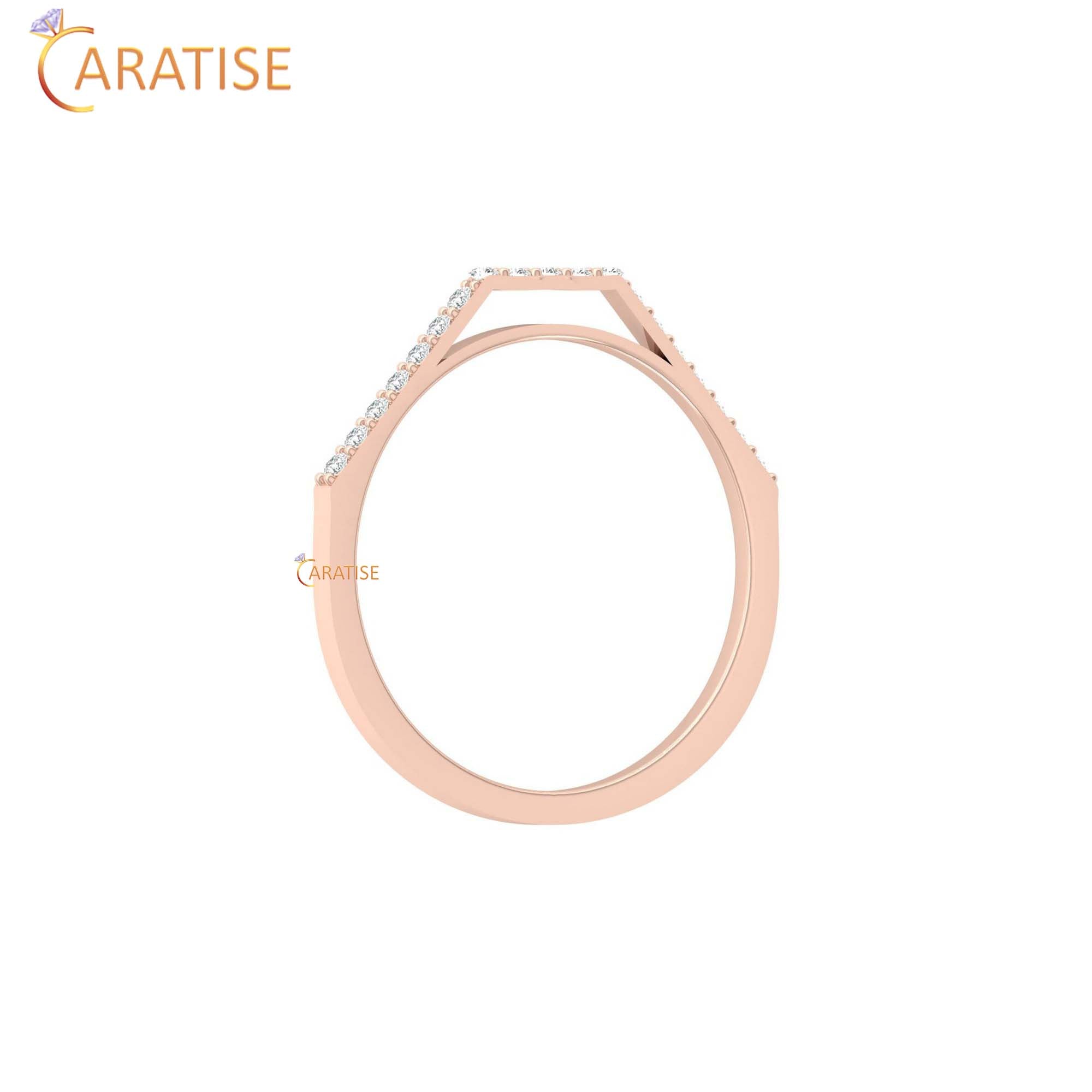 0.12 TDW Round Cut Women's Minimalist Diamond Ring