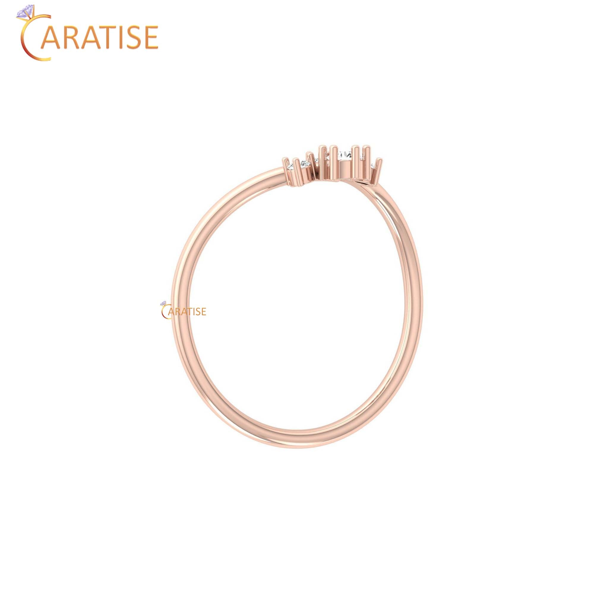 0.10 TDW Round Cut Minimalist Diamond Ring