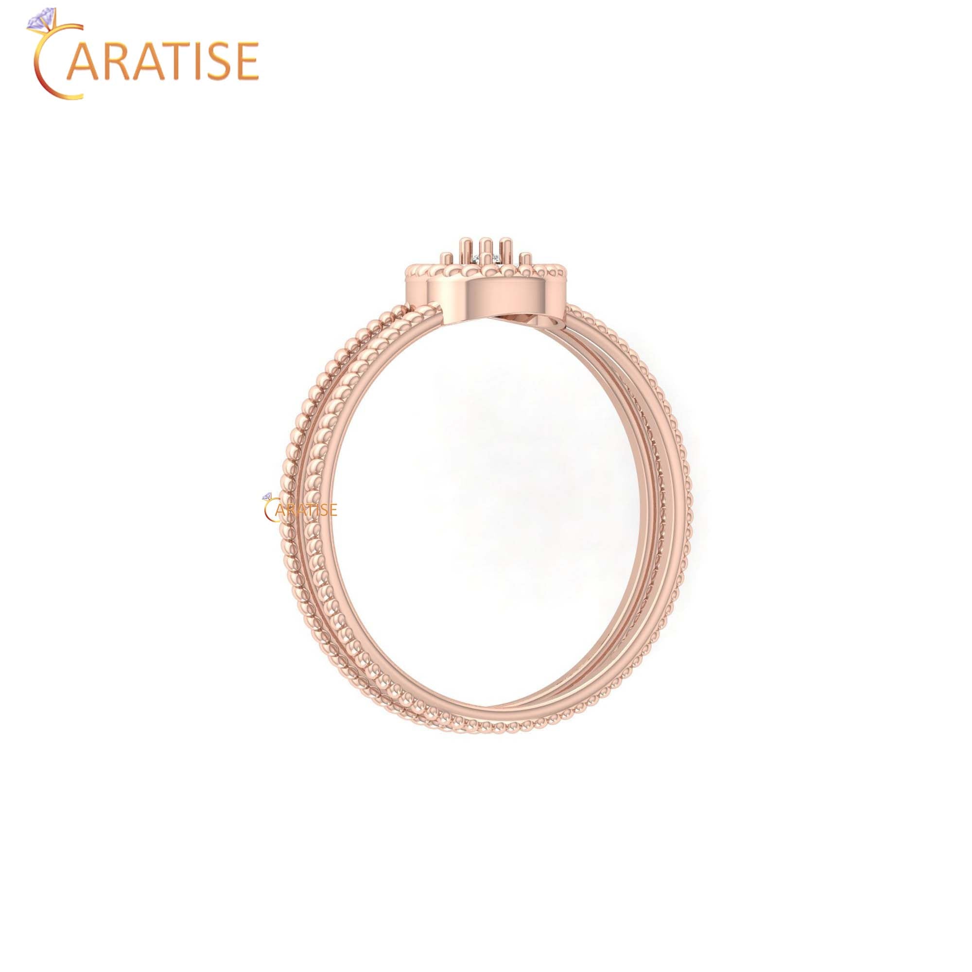 0.09 TDW Round Cut Minimalist Women's Diamond Ring
