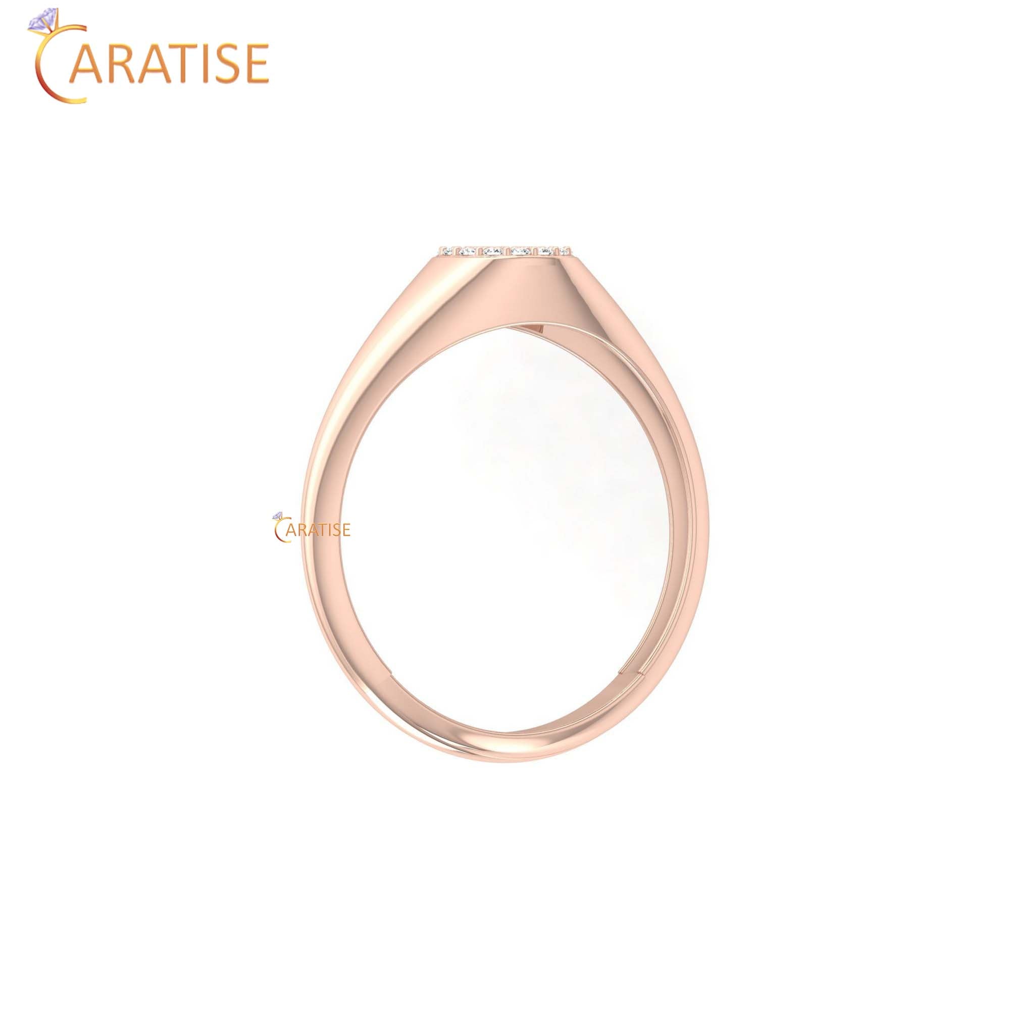 0.088 TDW Round Cut Women's Minimalist Diamond Ring