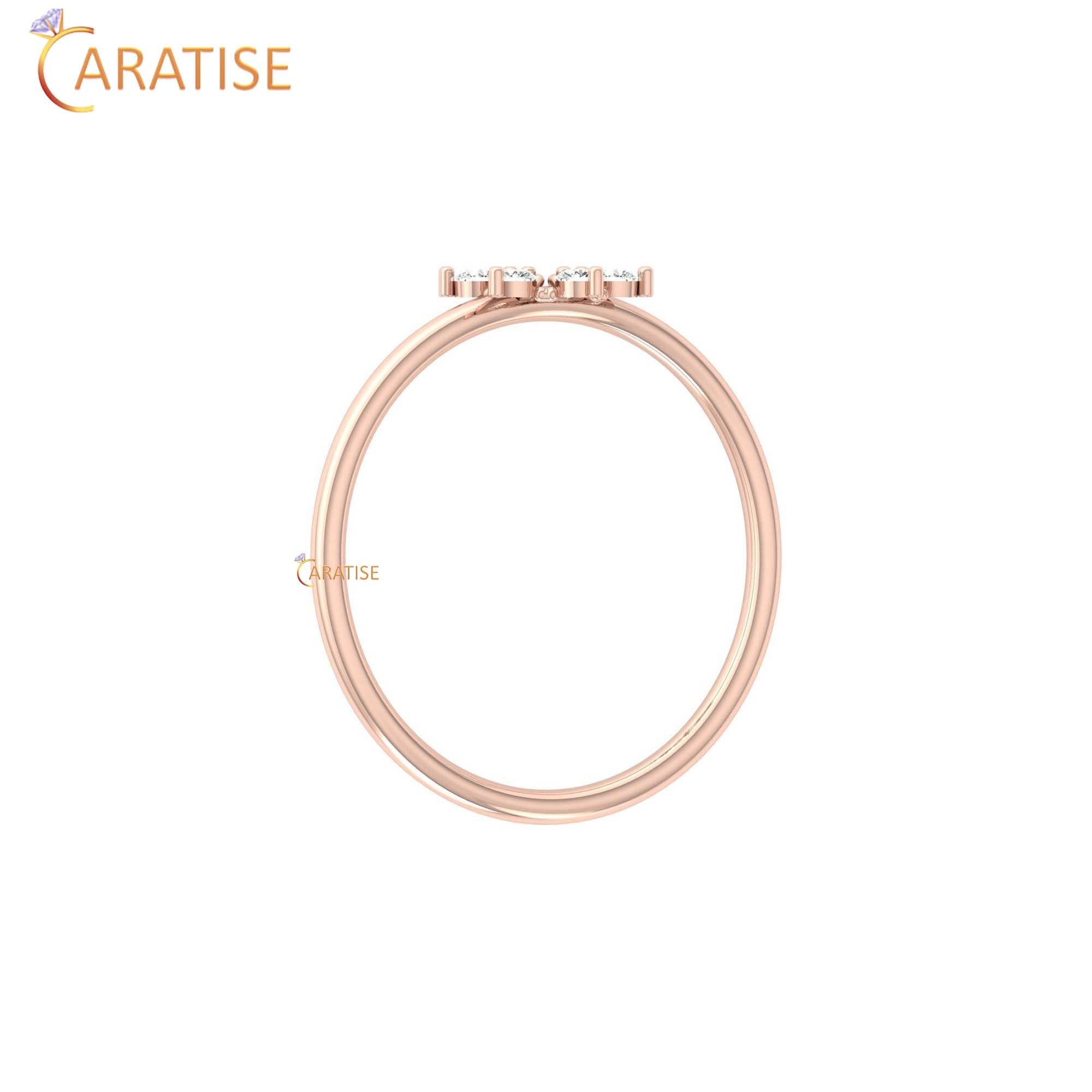 0.16 TDW Round Cut Women's Minimalist Diamond Ring