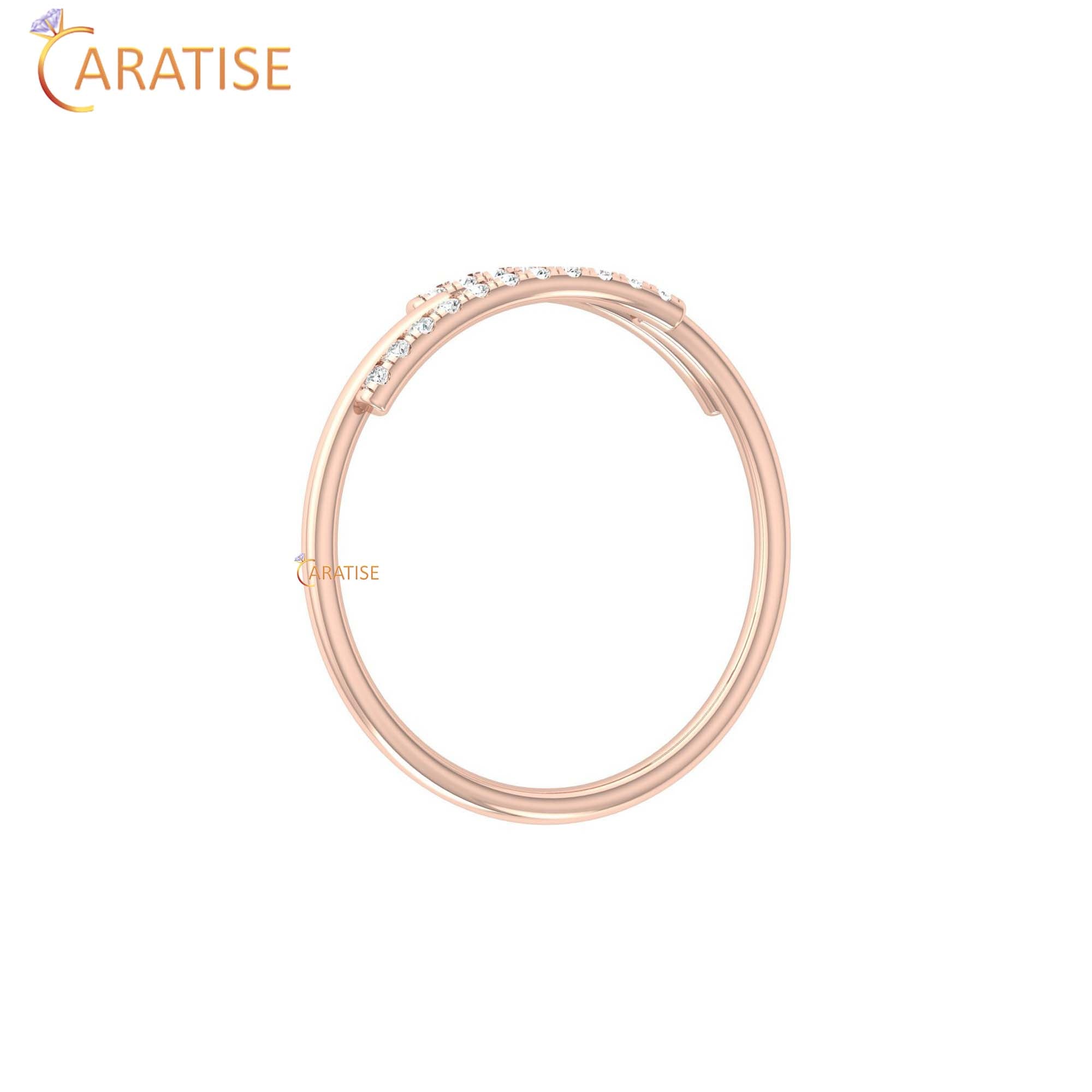 0.05 TDW Round Cut Minimalist Women's Diamond Ring
