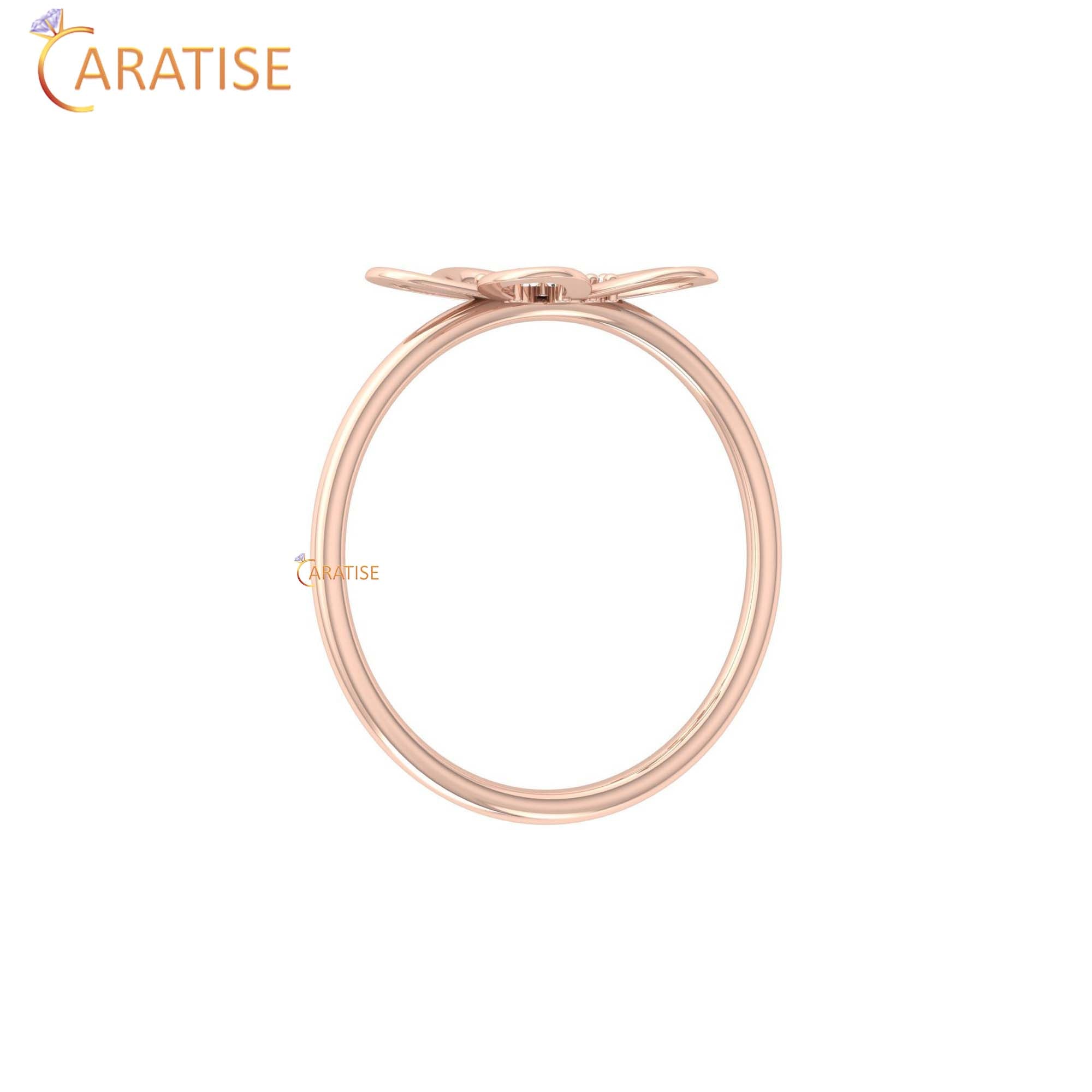 0.08 TDW Round Cut Minimalist Women's Diamond Ring