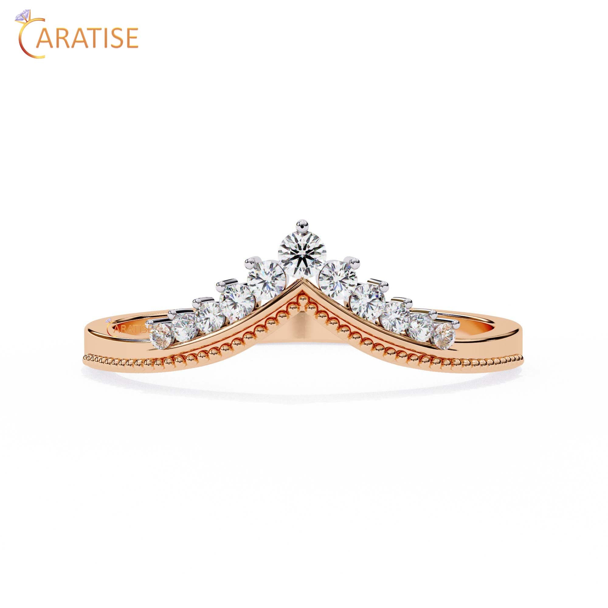 0.147 TDW Round Cut Diamond Women's Minimalist Ring