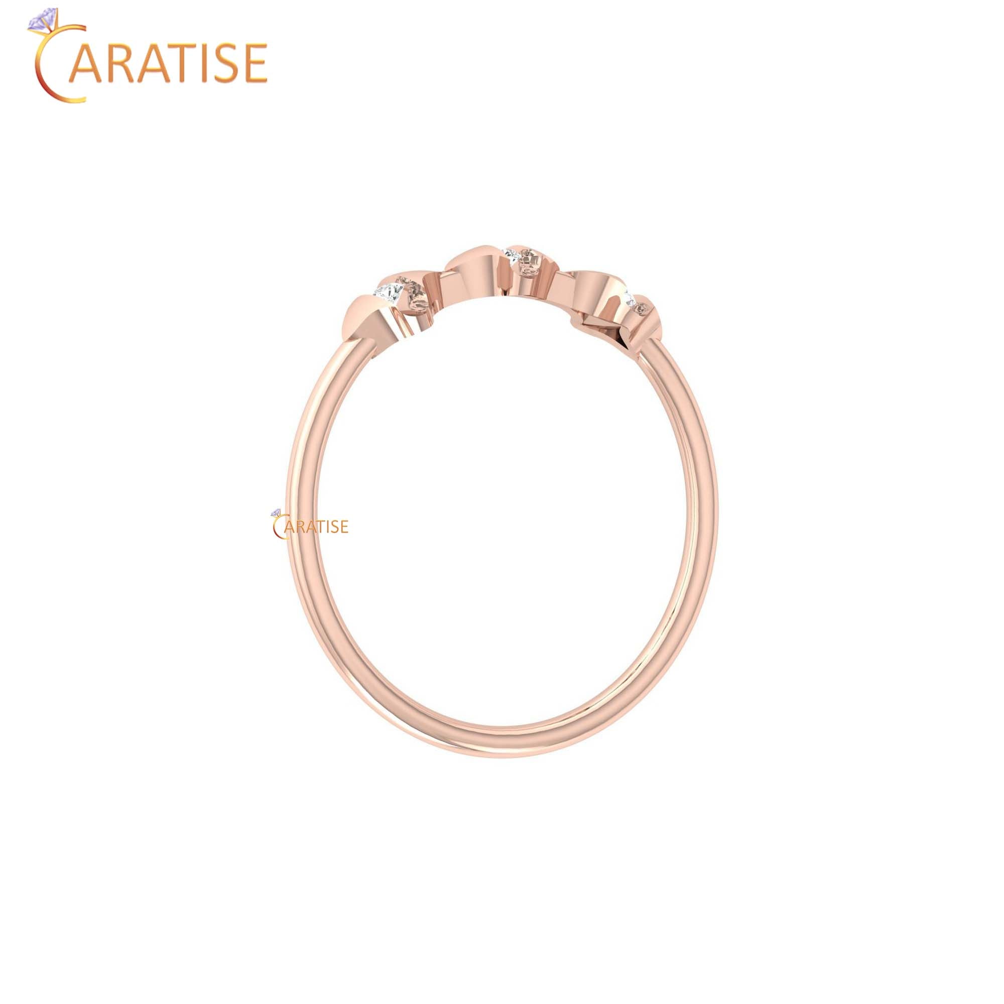 0.05 TDW Round Cut Minimalist Women's Diamond Ring