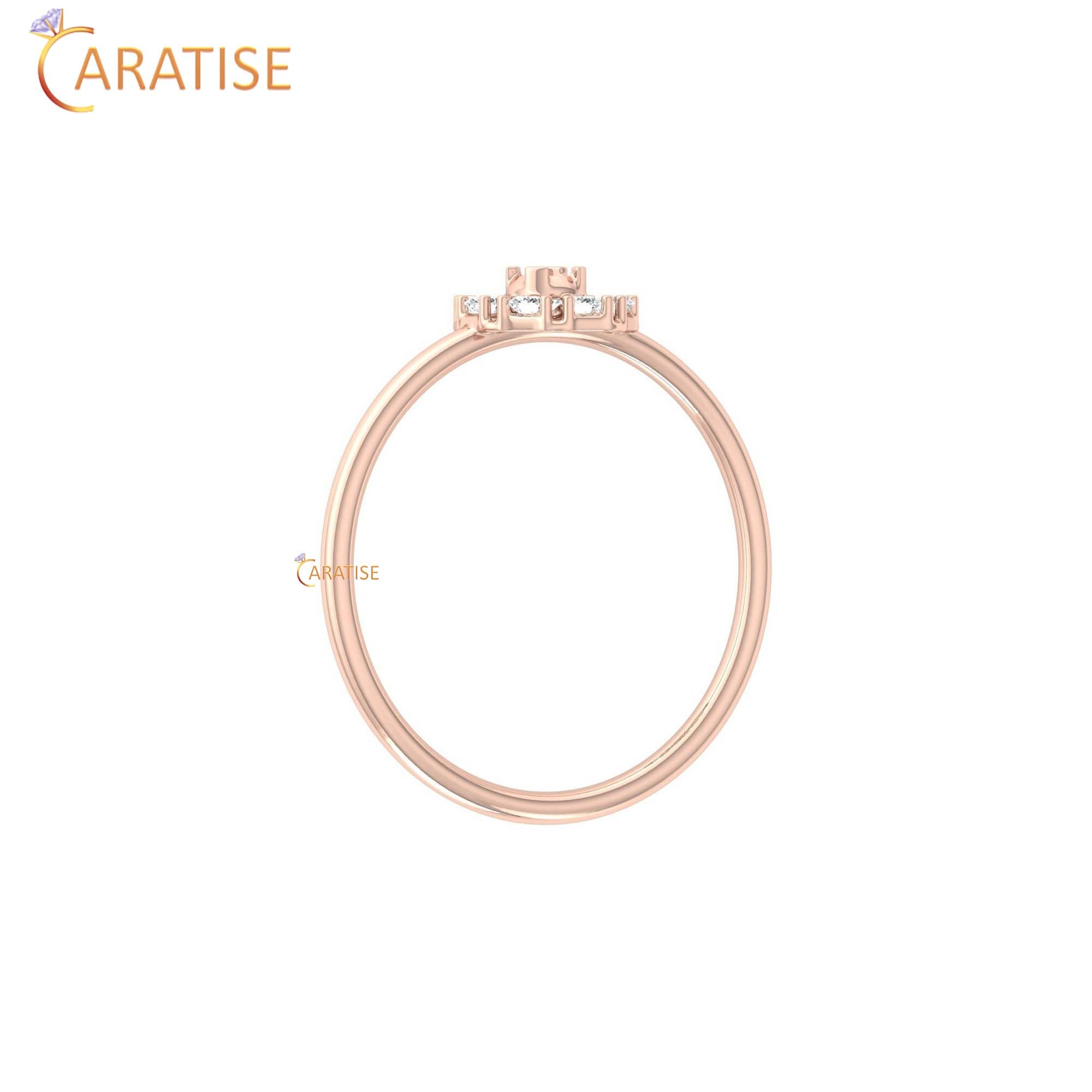 0.18 TDW Round Cut Minimalist Women's Diamond Ring