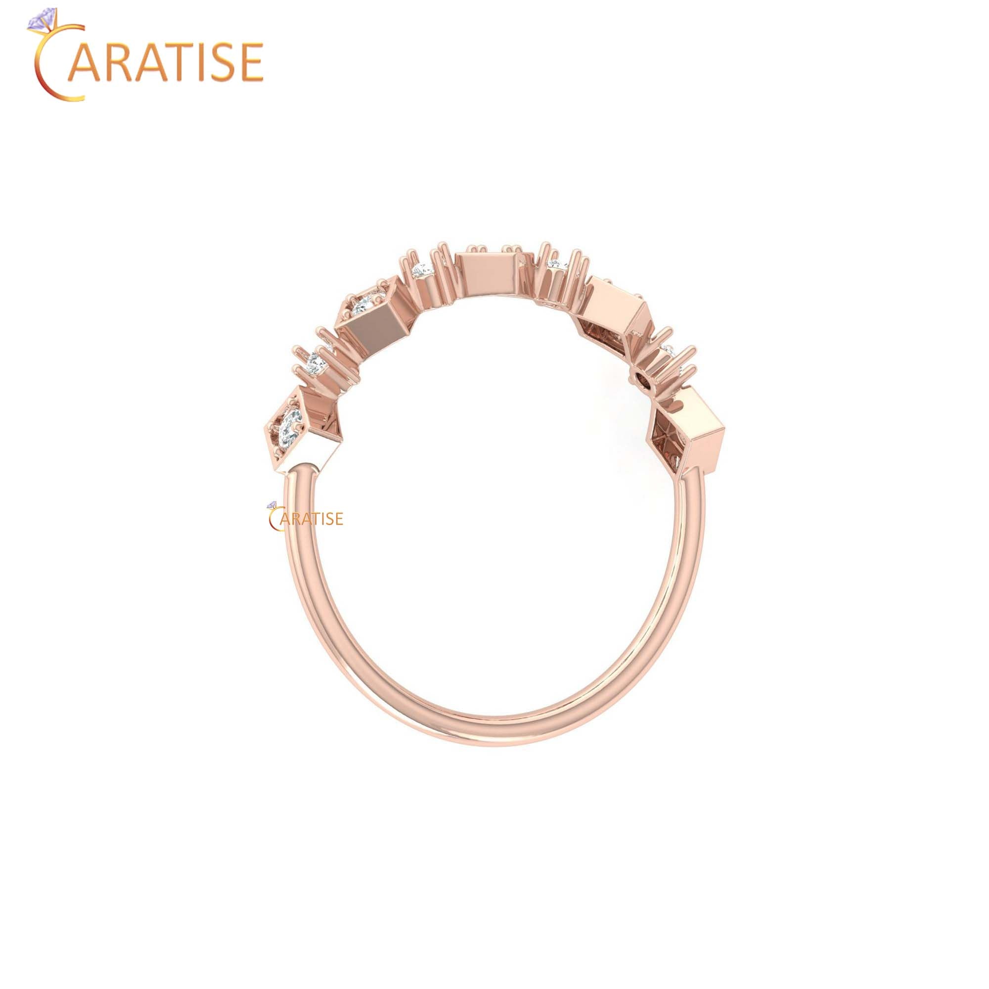 0.14 TDW Round Cut Minimalist Women's Diamond Ring