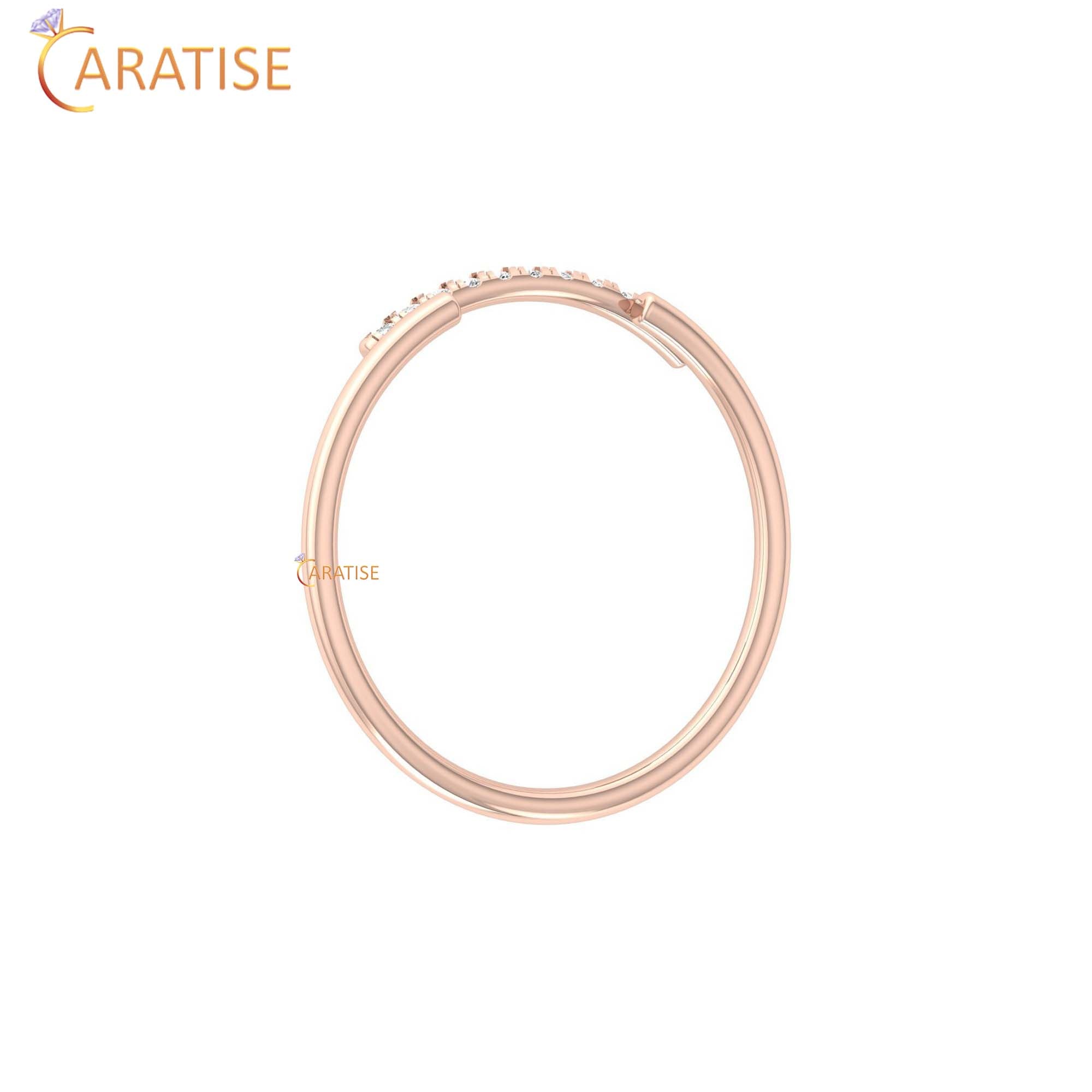 0.05 TDW Round Cut Minimalist Women's Diamond Ring