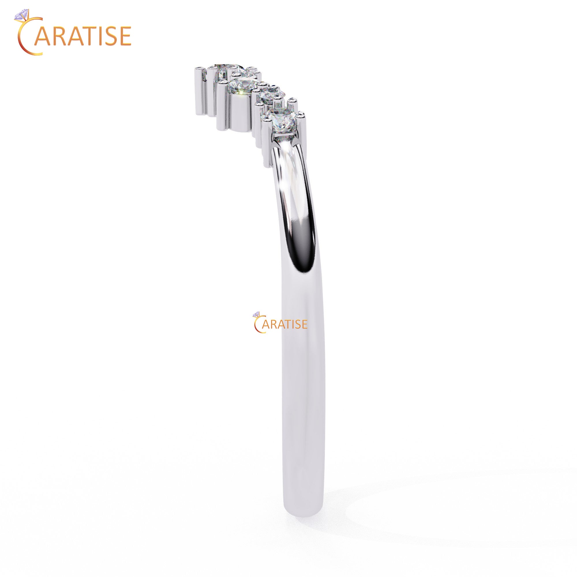 0.383 TDW Round Cut Diamond Women's Minimalist Ring