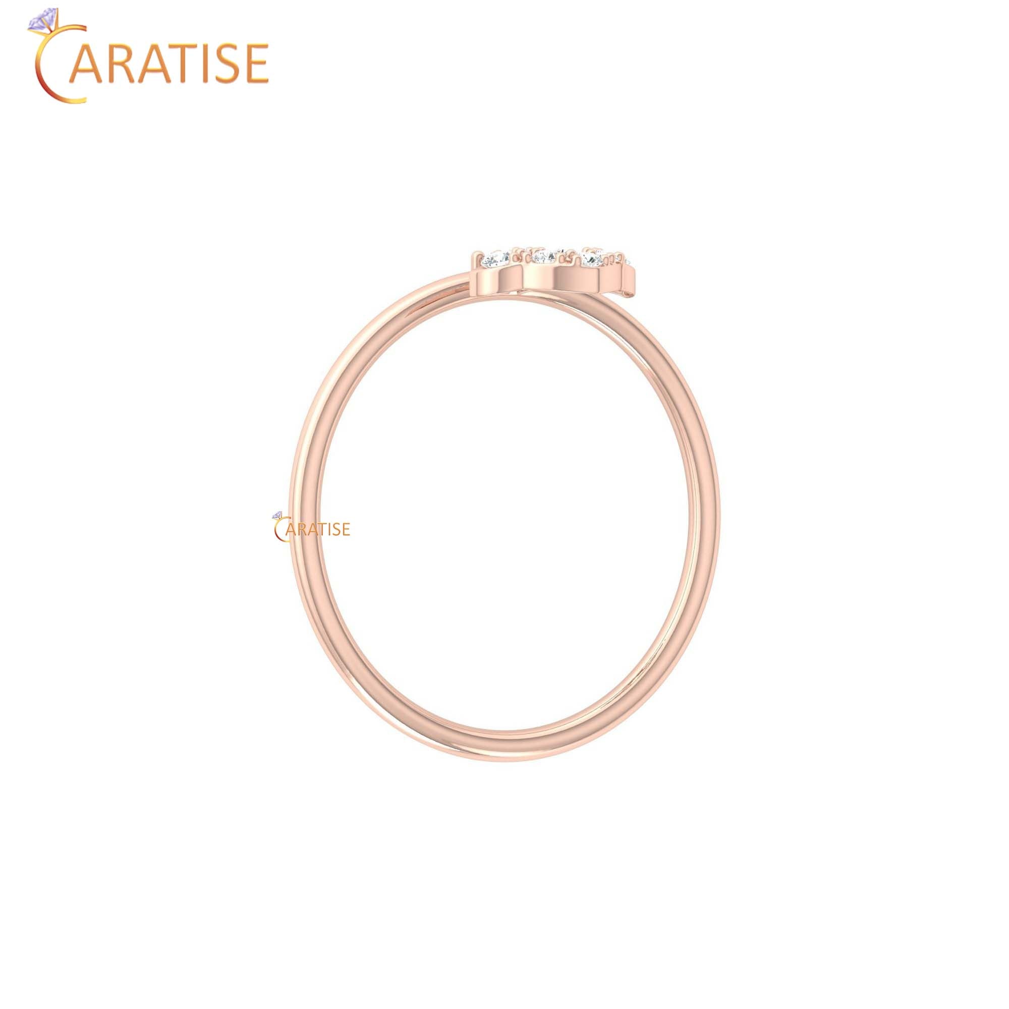 0.10 TDW Round Cut Minimalist Women's Diamond Ring