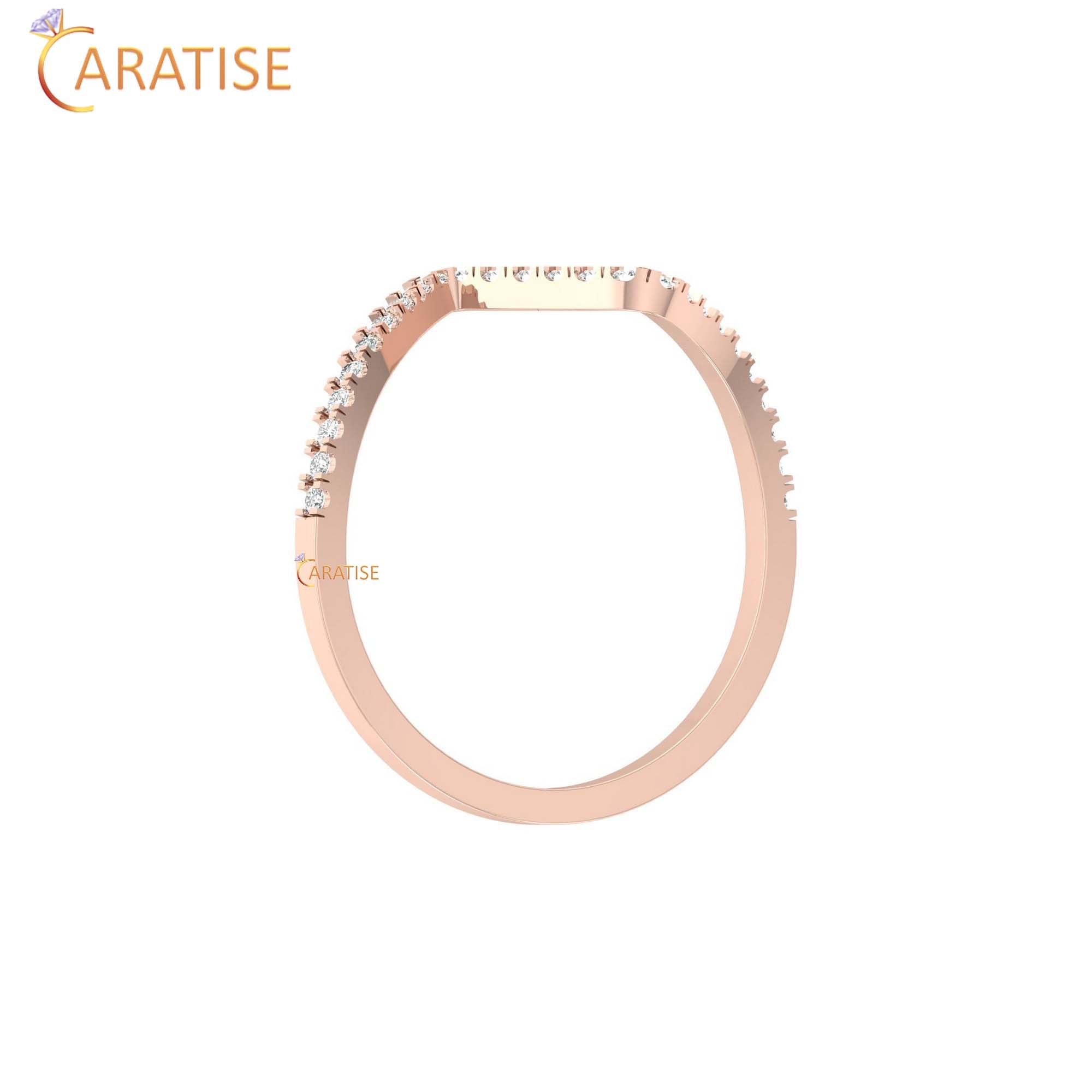 0.13 TDW Round Cut Minimalist Women's Diamond Ring