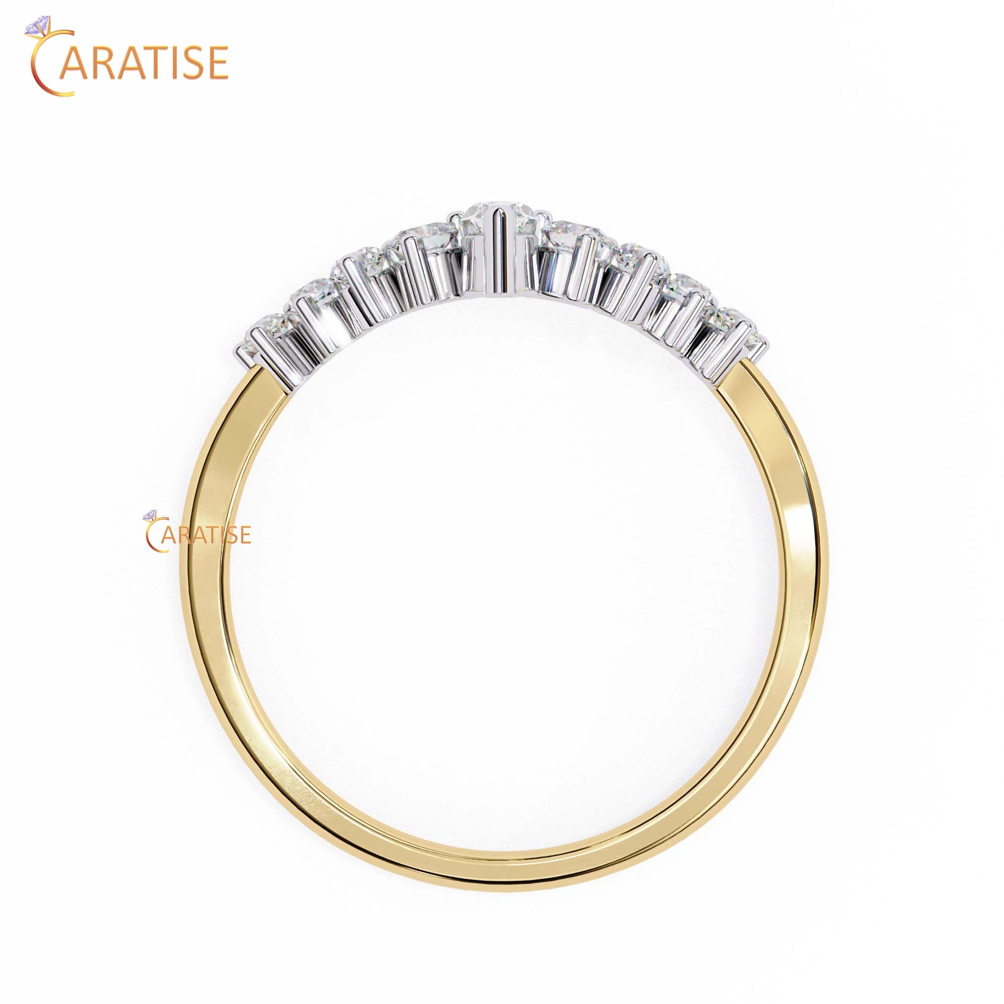 0.39 TDW Round & Marquise Cut Minimalist Diamond Women's Ring