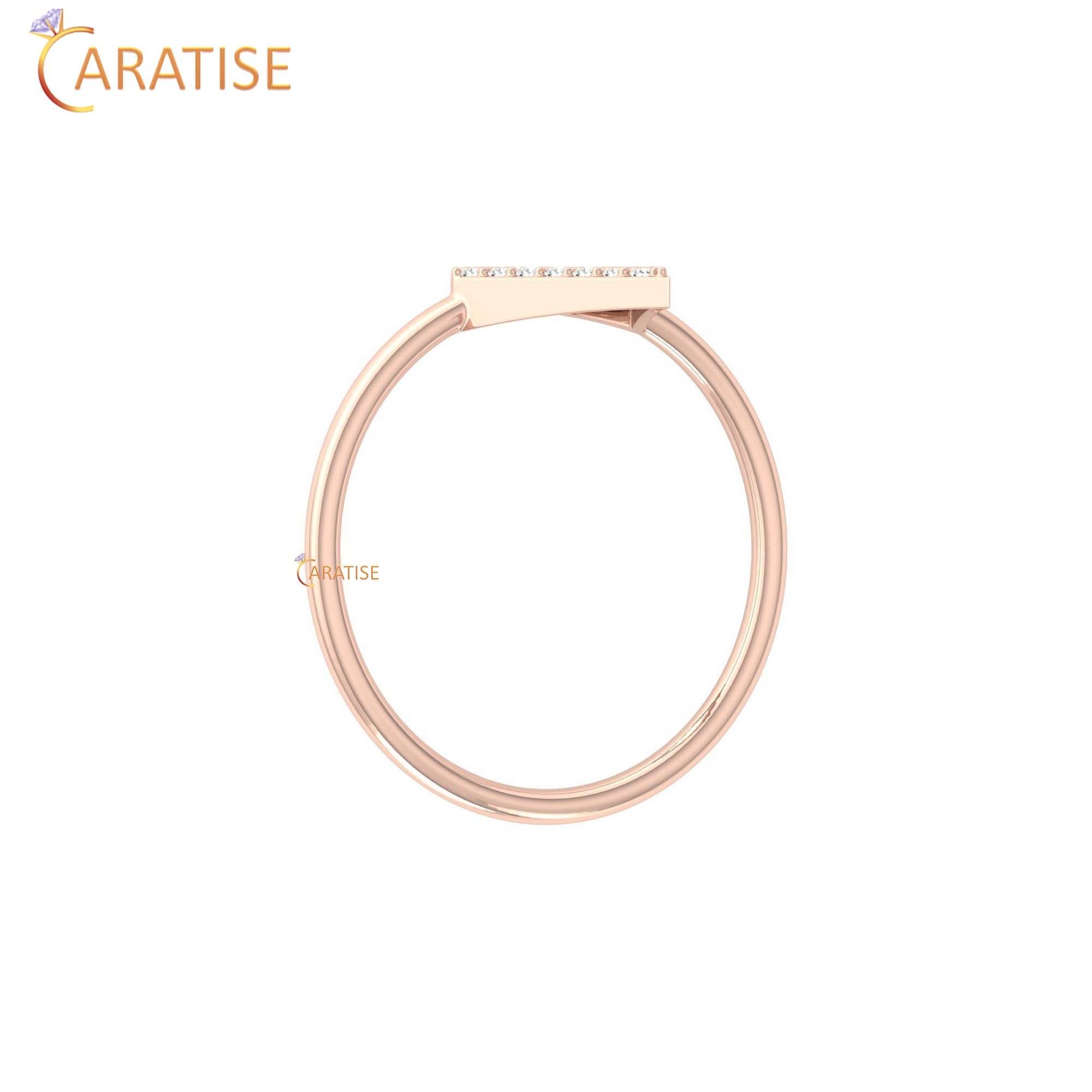 0.10 TDW Round Cut Minimalist Women's Diamond Ring