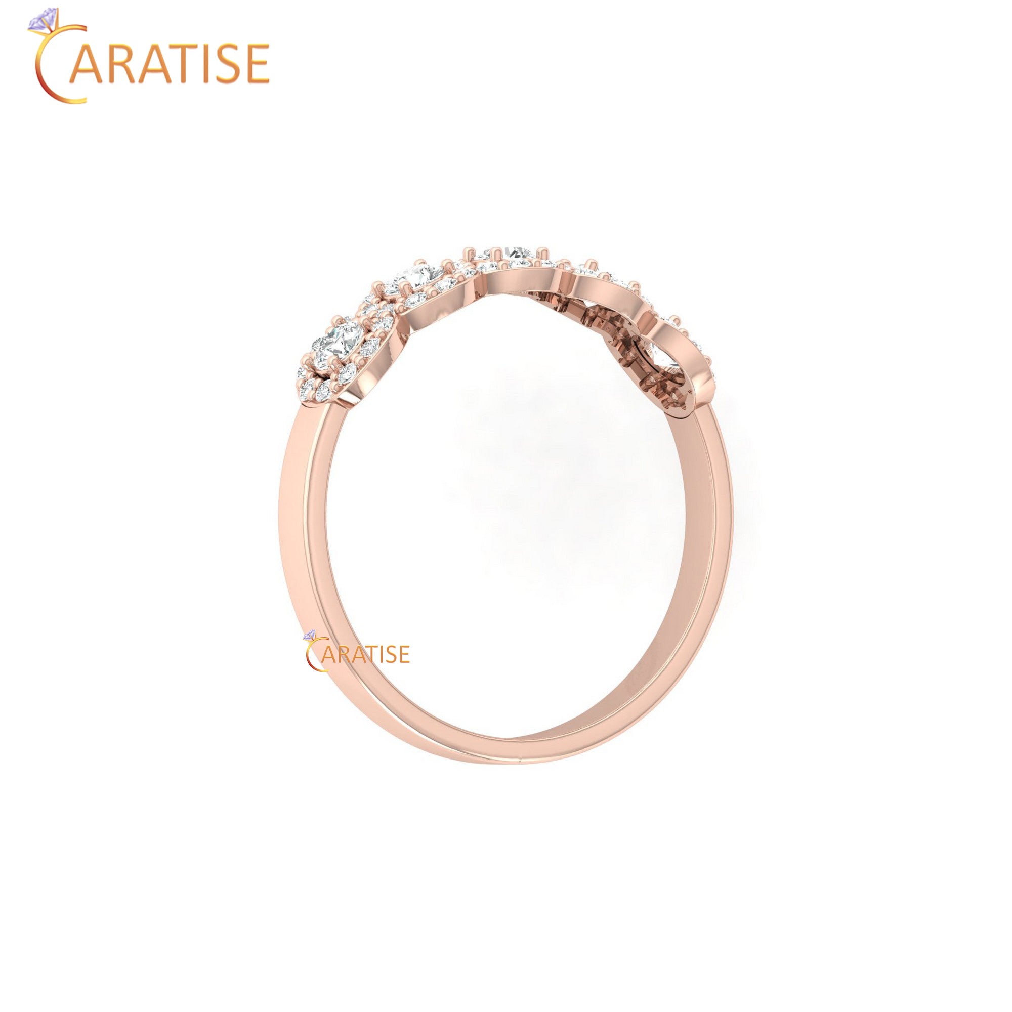 0.45 TDW Round Cut Women's Minimalist Diamond Ring