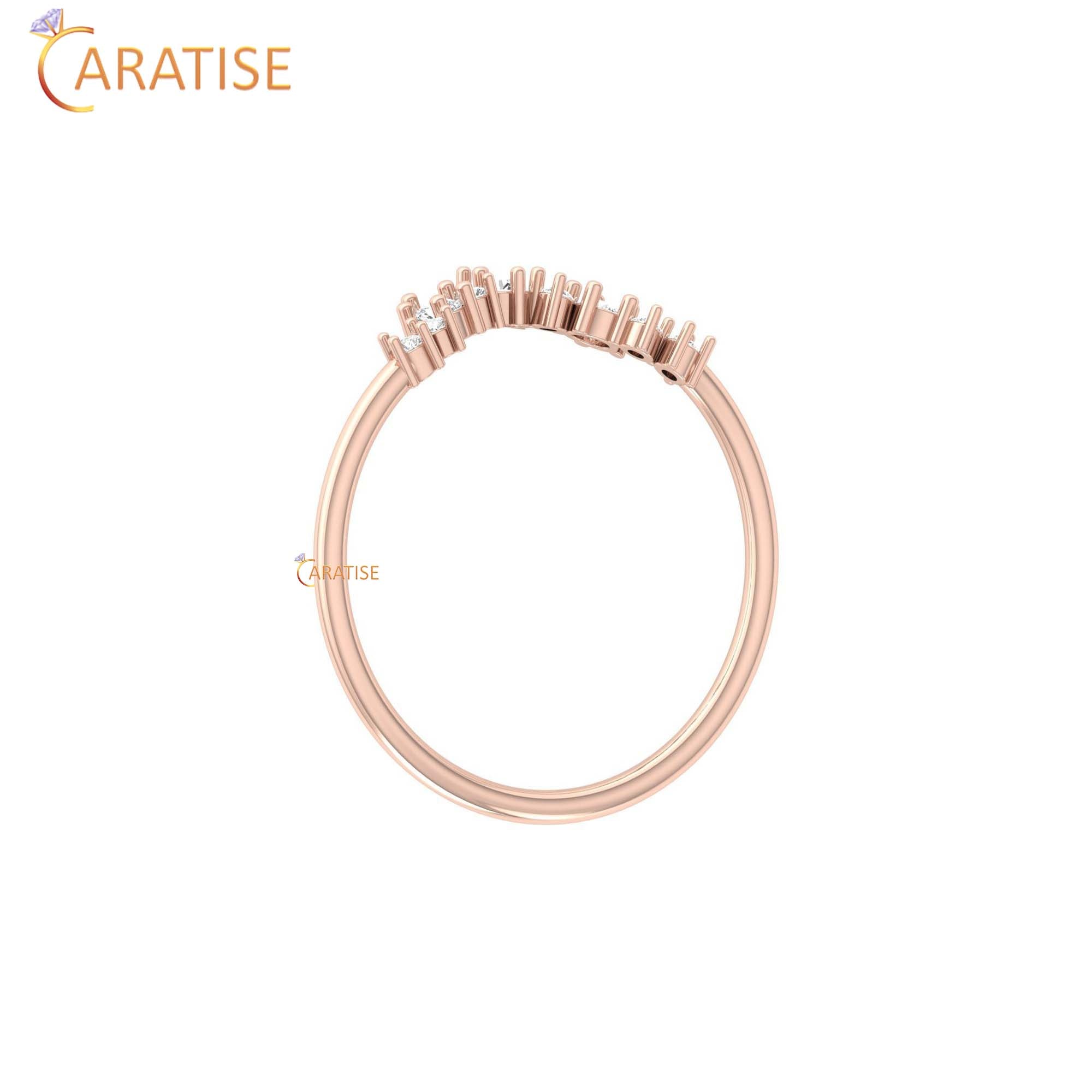 0.15 TDW Round Cut Minimalist Women's Diamond Ring