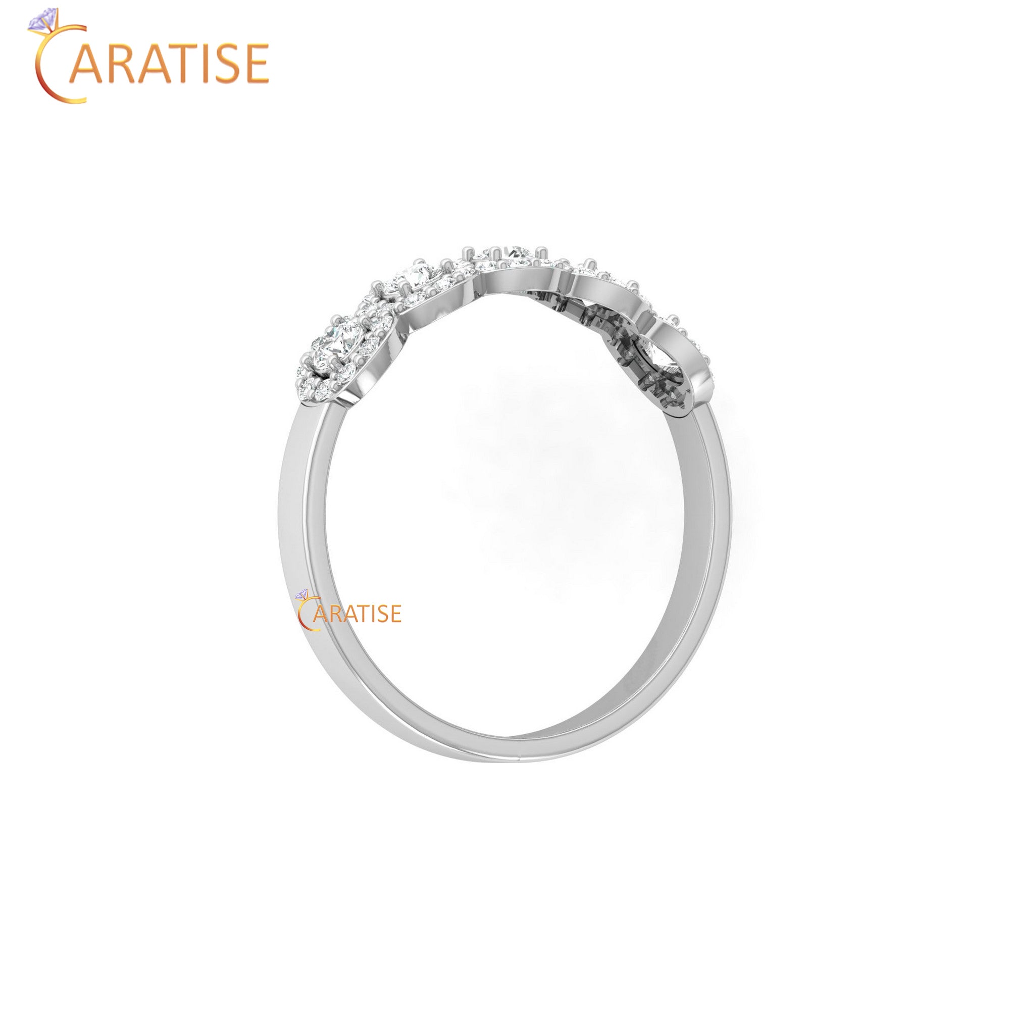 0.45 TDW Round Cut Women's Minimalist Diamond Ring
