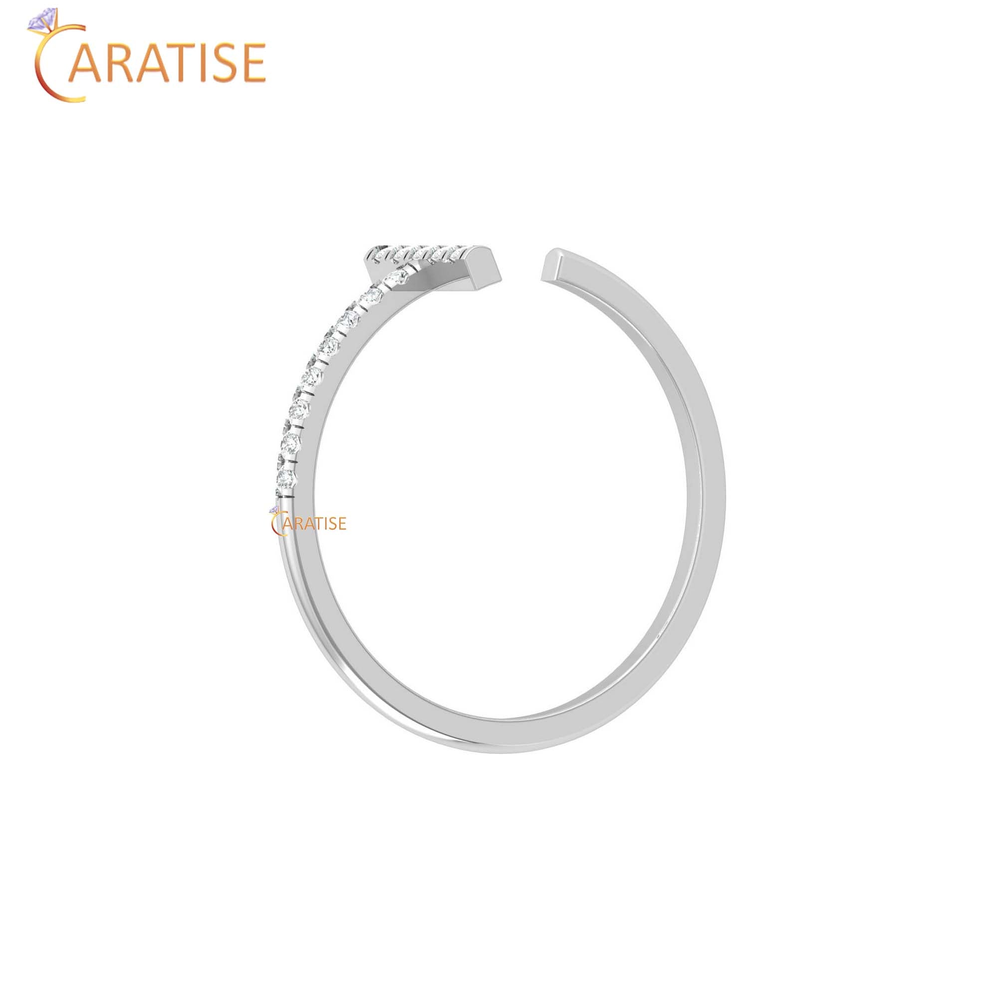 0.08 TDW Round Cut Minimalist Women's Diamond Ring