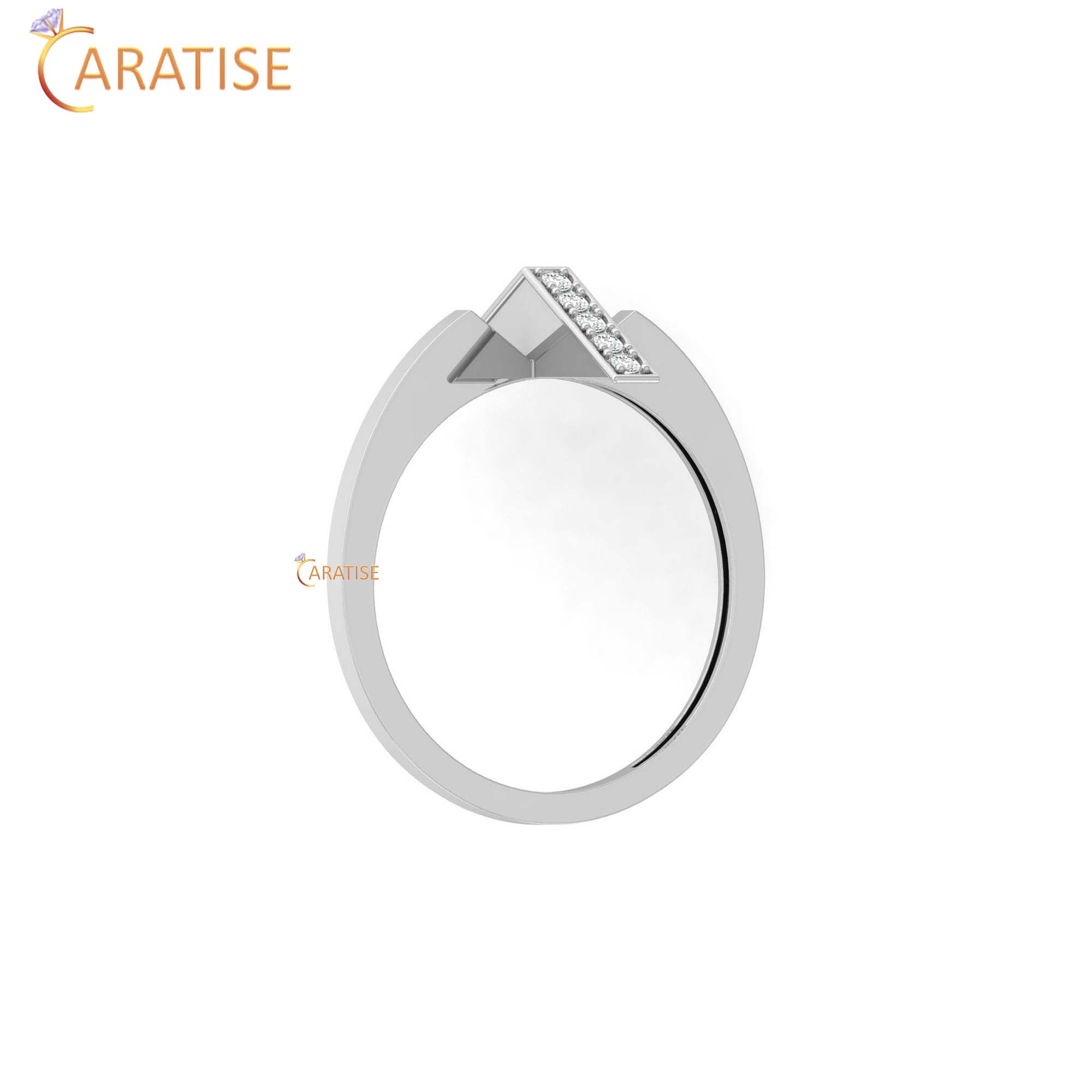 0.08 TDW Round Cut Minimalist Women's Diamond Ring