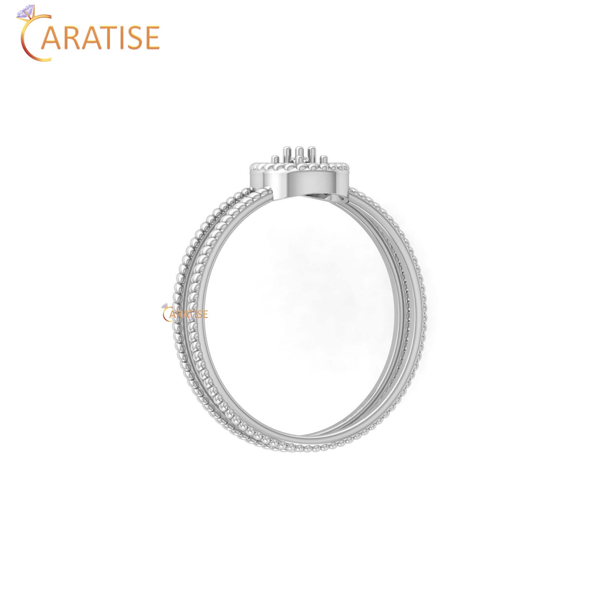 0.09 TDW Round Cut Minimalist Women's Diamond Ring