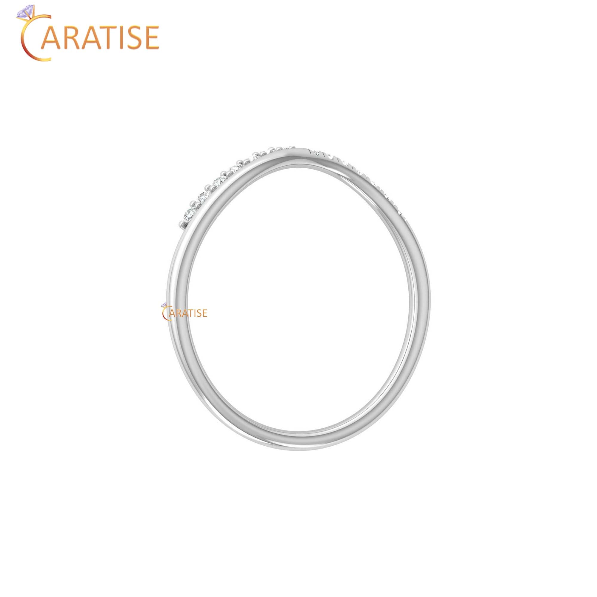 0.07 TDW Round Cut Minimalist Women's Diamond Ring