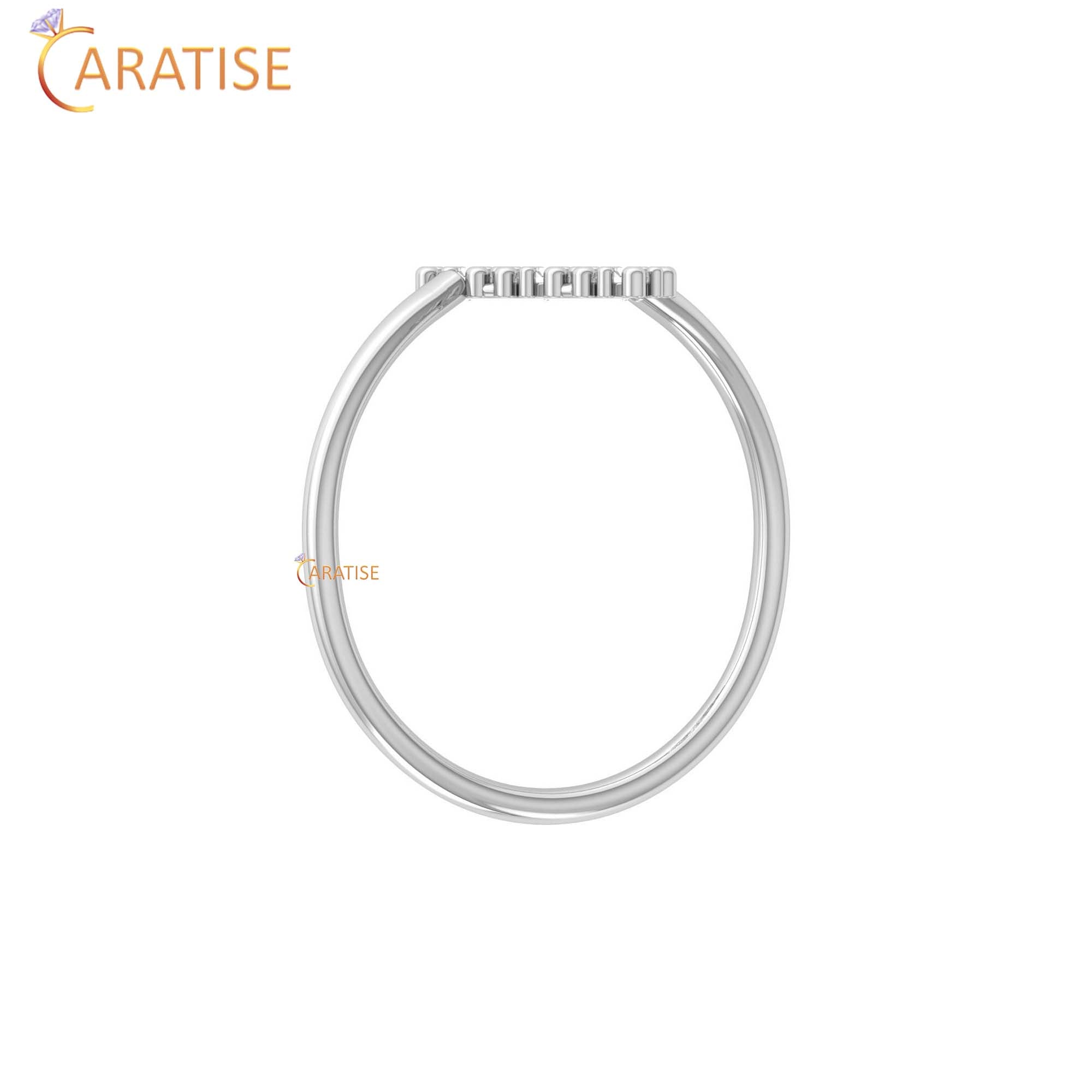 0.09 TDW Round Cut Women's Minimalist Diamond Ring