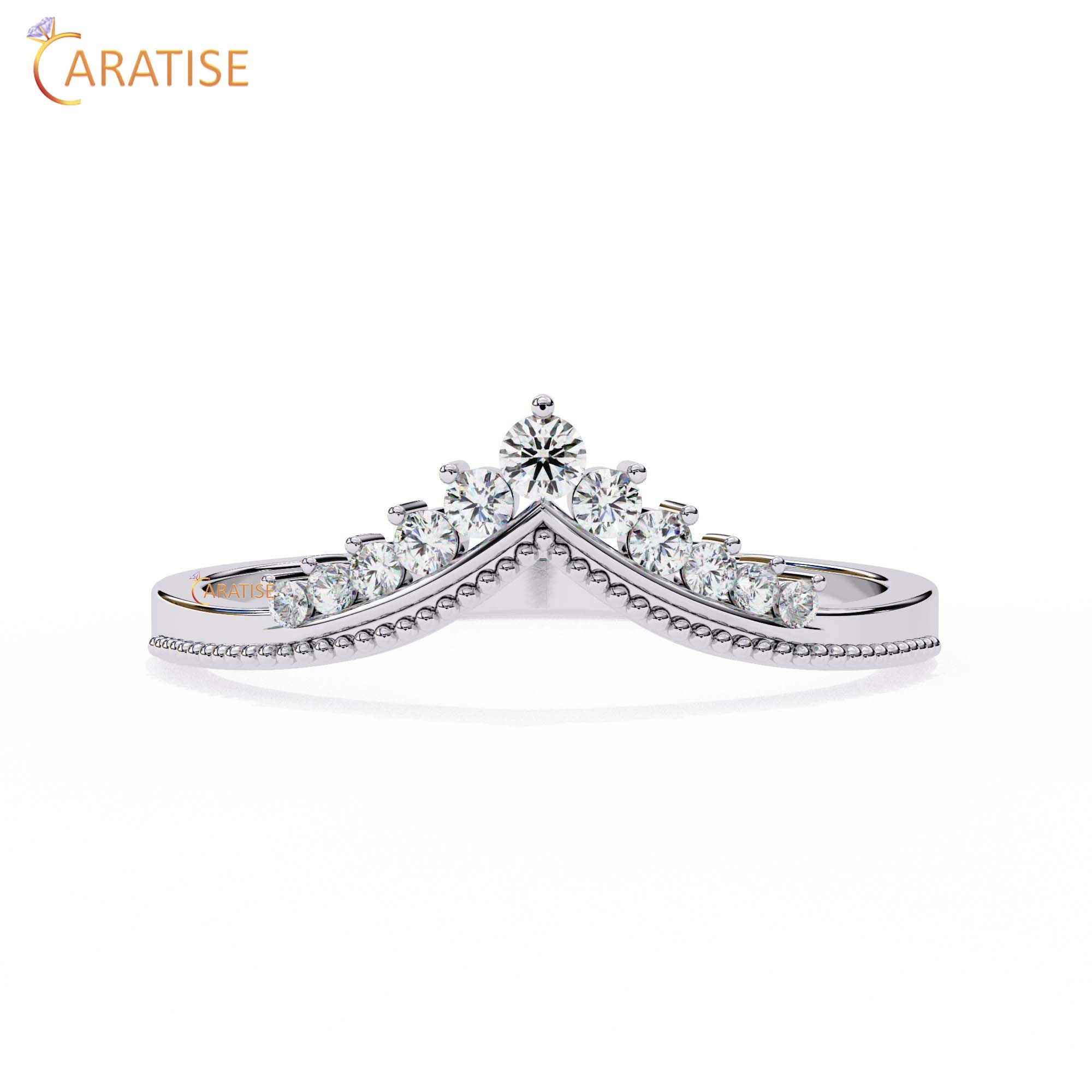 0.147 TDW Round Cut Diamond Women's Minimalist Ring