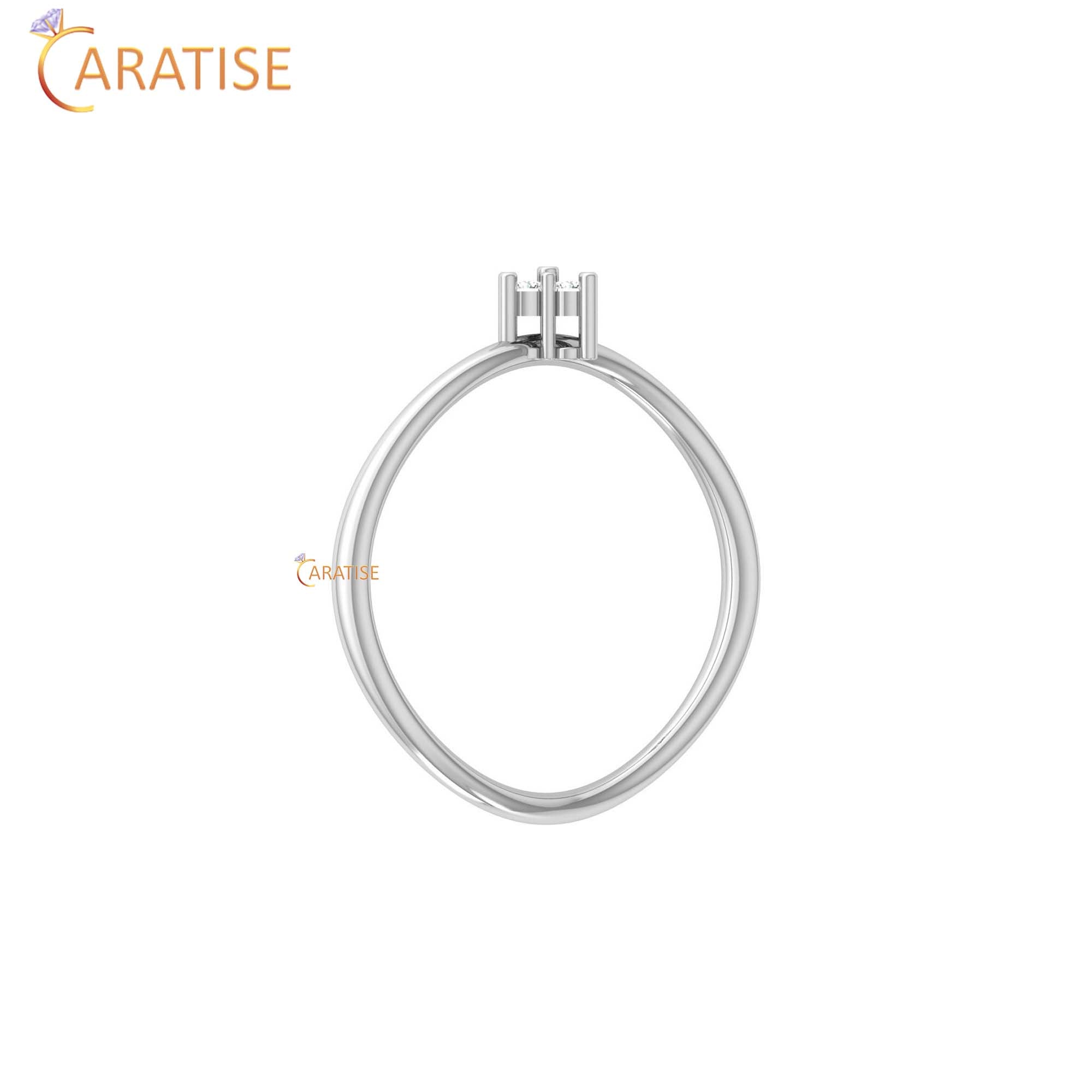 0.07 TDW Round Cut Minimalist Women's Diamond Ring