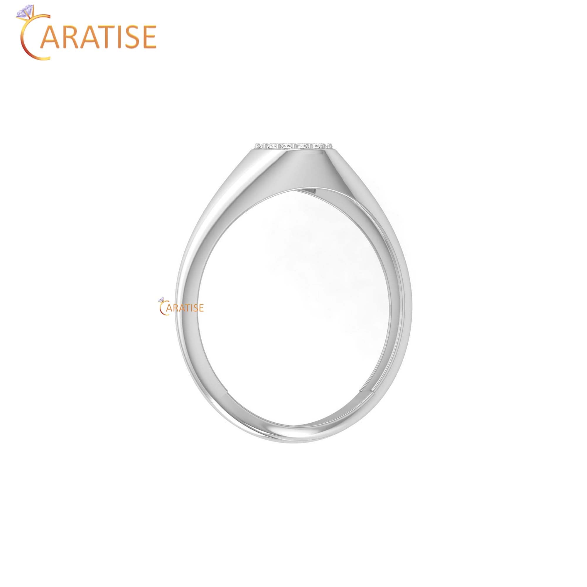0.088 TDW Round Cut Women's Minimalist Diamond Ring