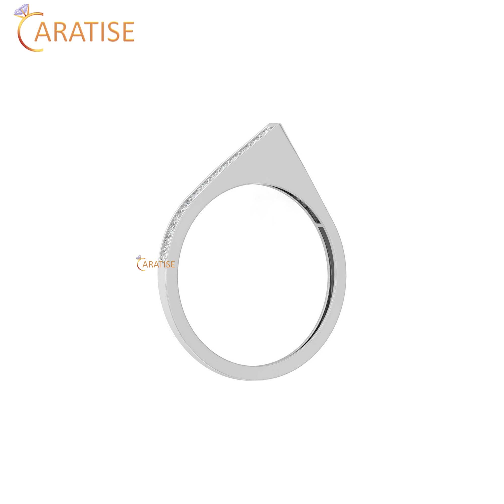 0.12 TDW Round Cut Minimalist Women's Diamond Ring