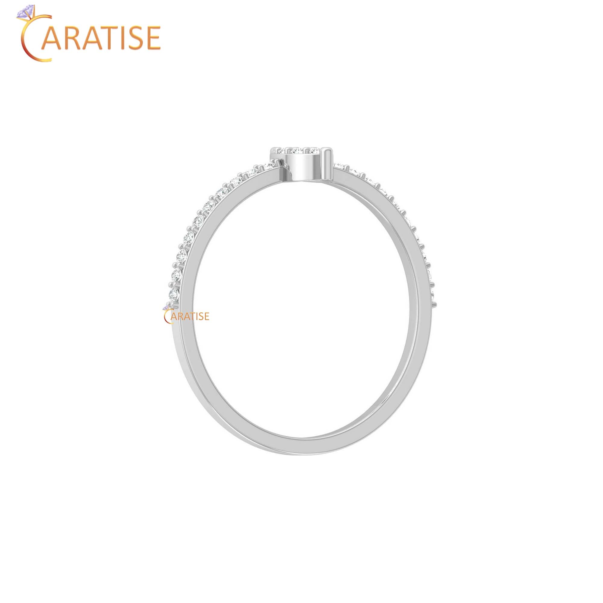 0.16 TDW Round Cut Minimalist Women's Diamond Ring